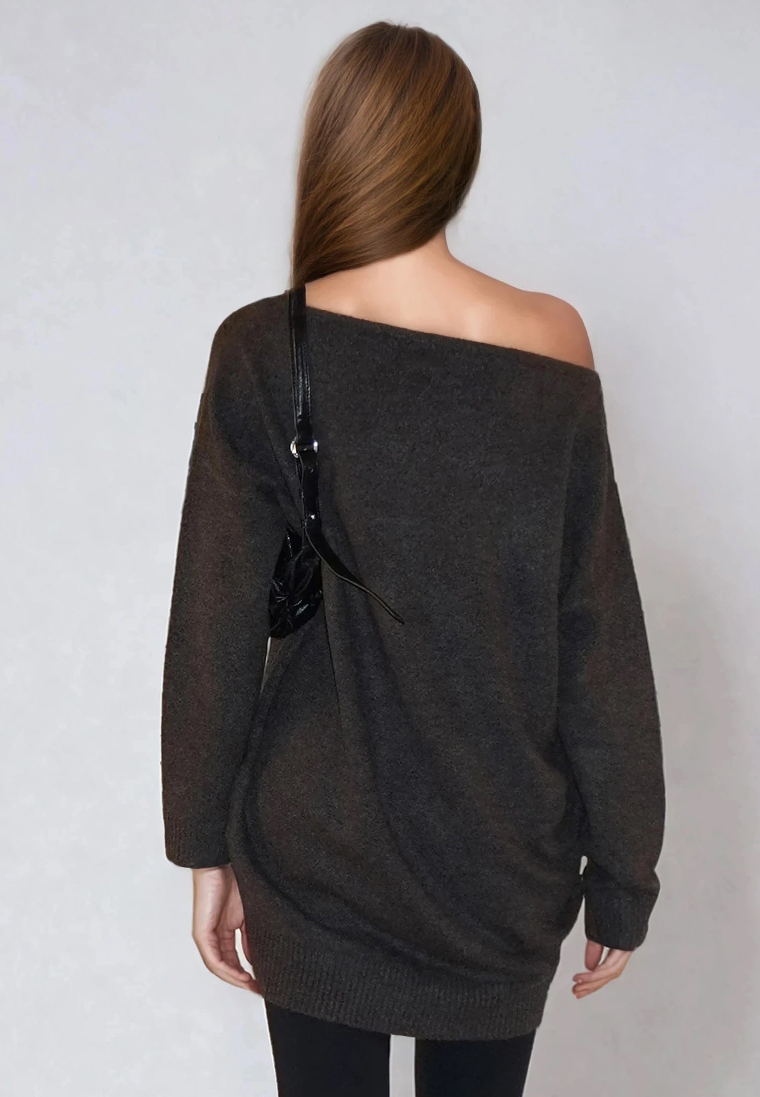 NEBULA DRESS DARK BROWN