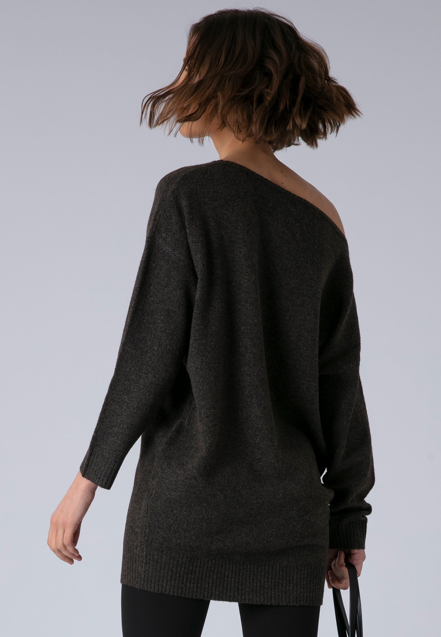 NEBULA DRESS DARK BROWN