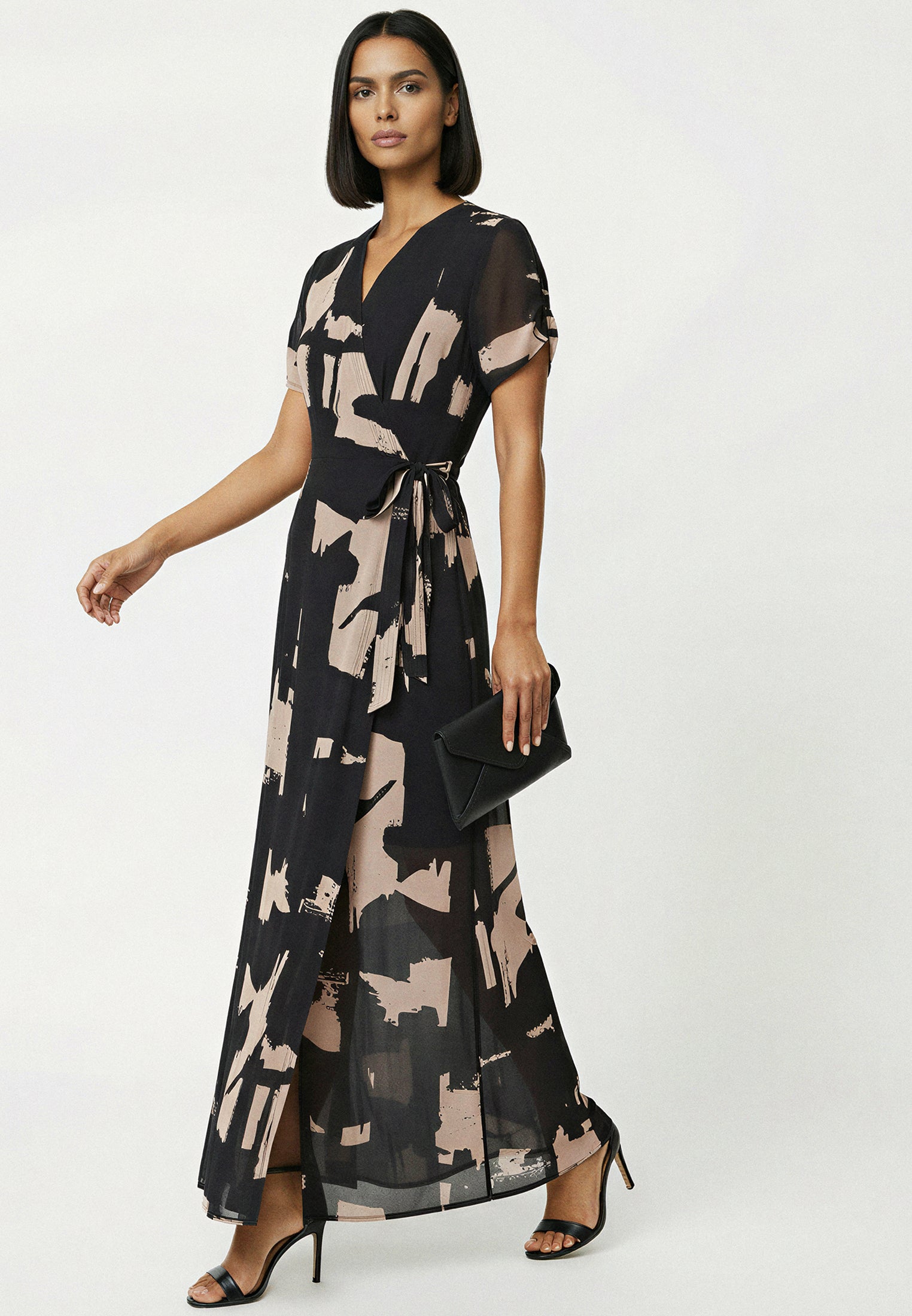 CREW MAXI WRAP DRESS FACADE