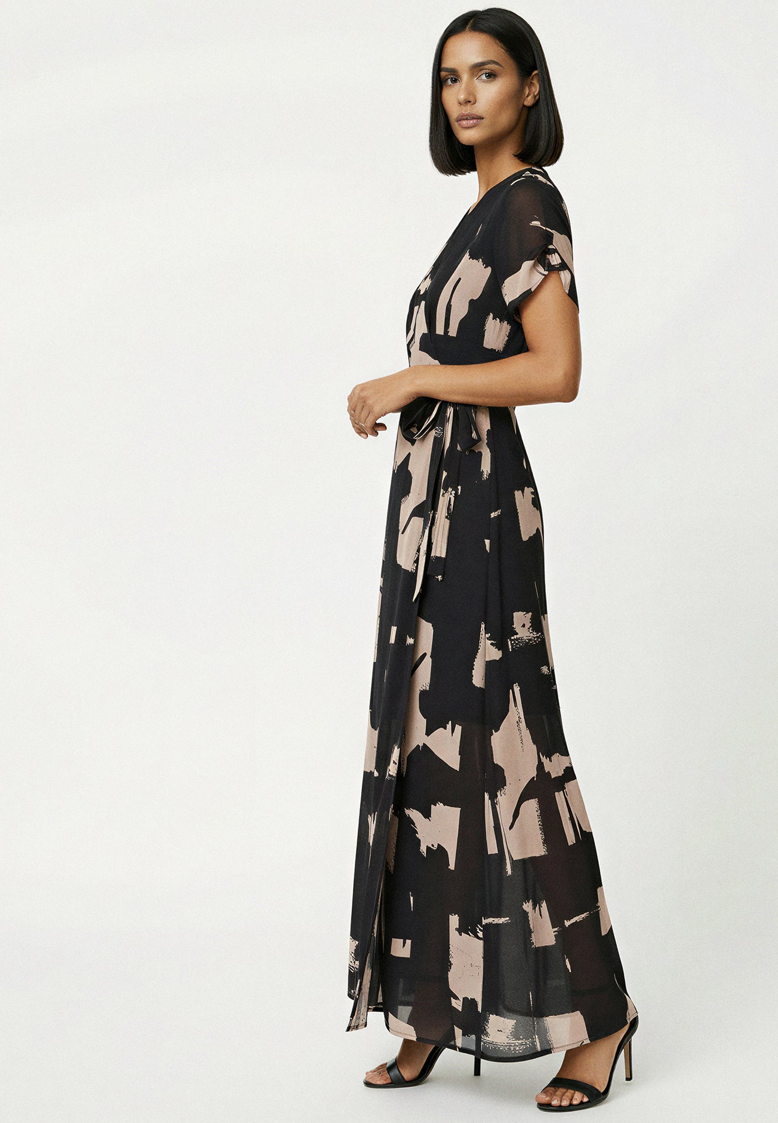 CREW MAXI WRAP DRESS FACADE