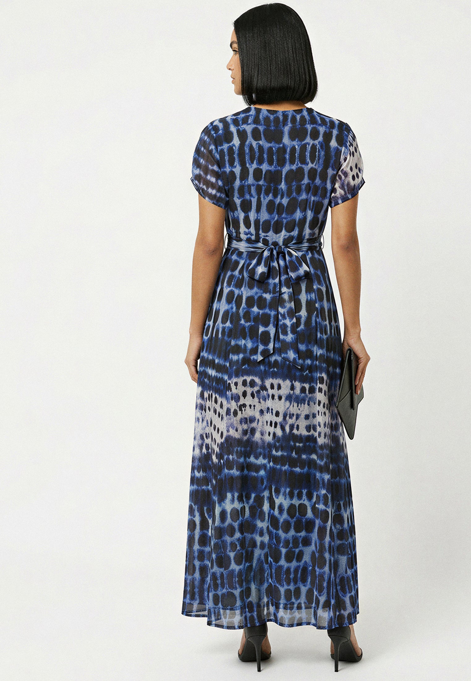 CREW MAXI WRAP DRESS ILLUSION BLUE