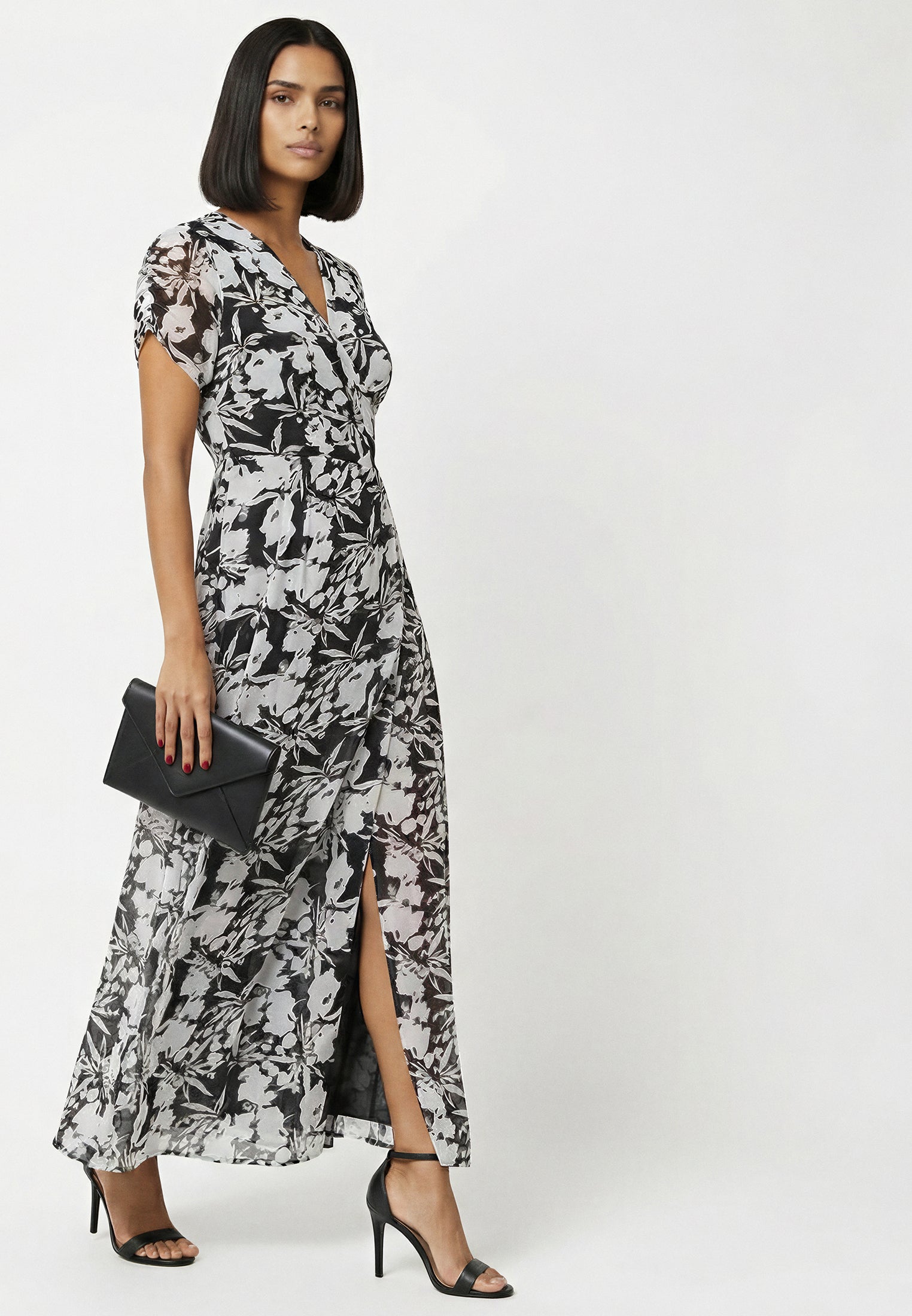 CREW MAXI WRAP DRESS PRIME BLACK