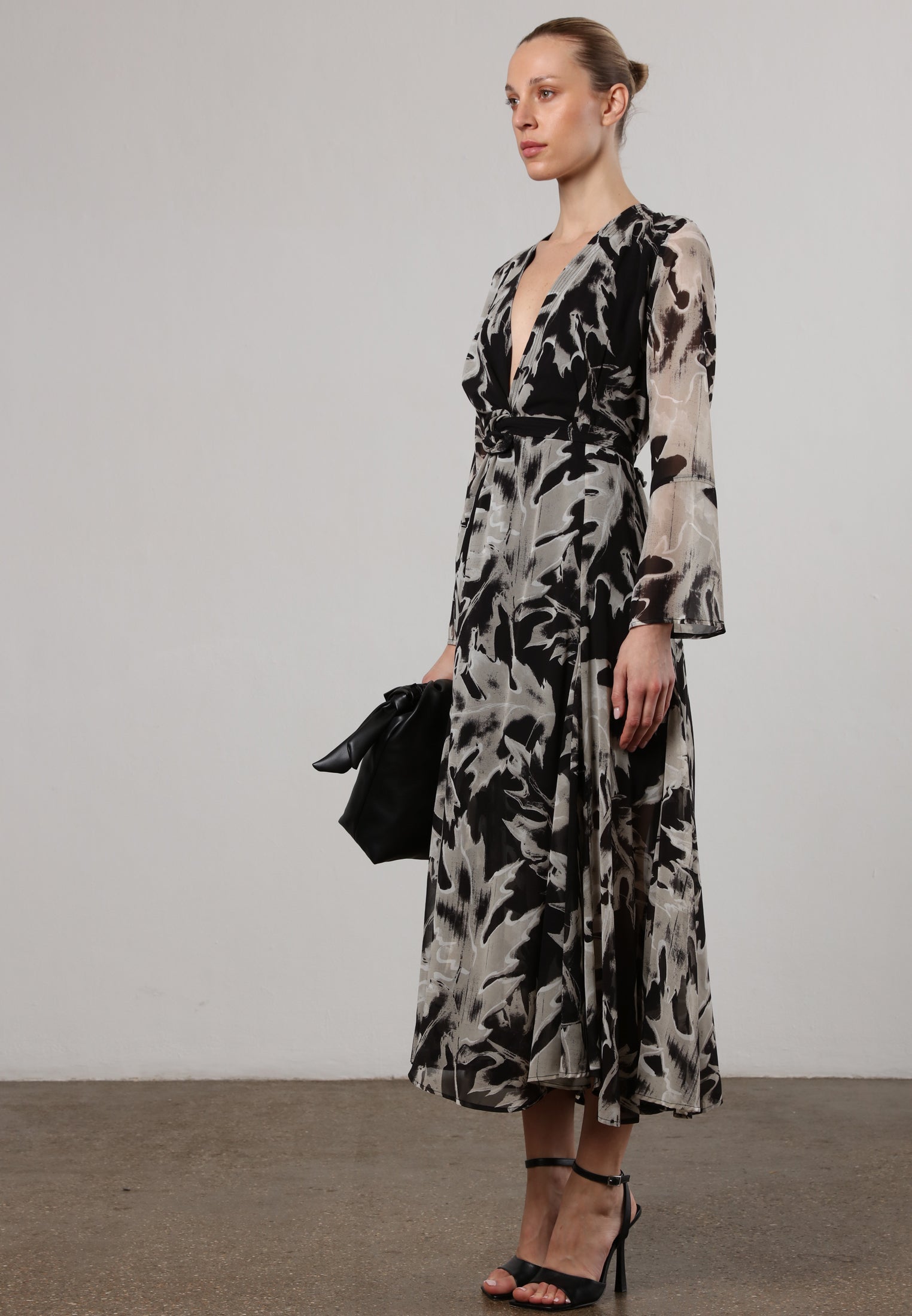 FLASH MAXI DRESS CAMO BLACK