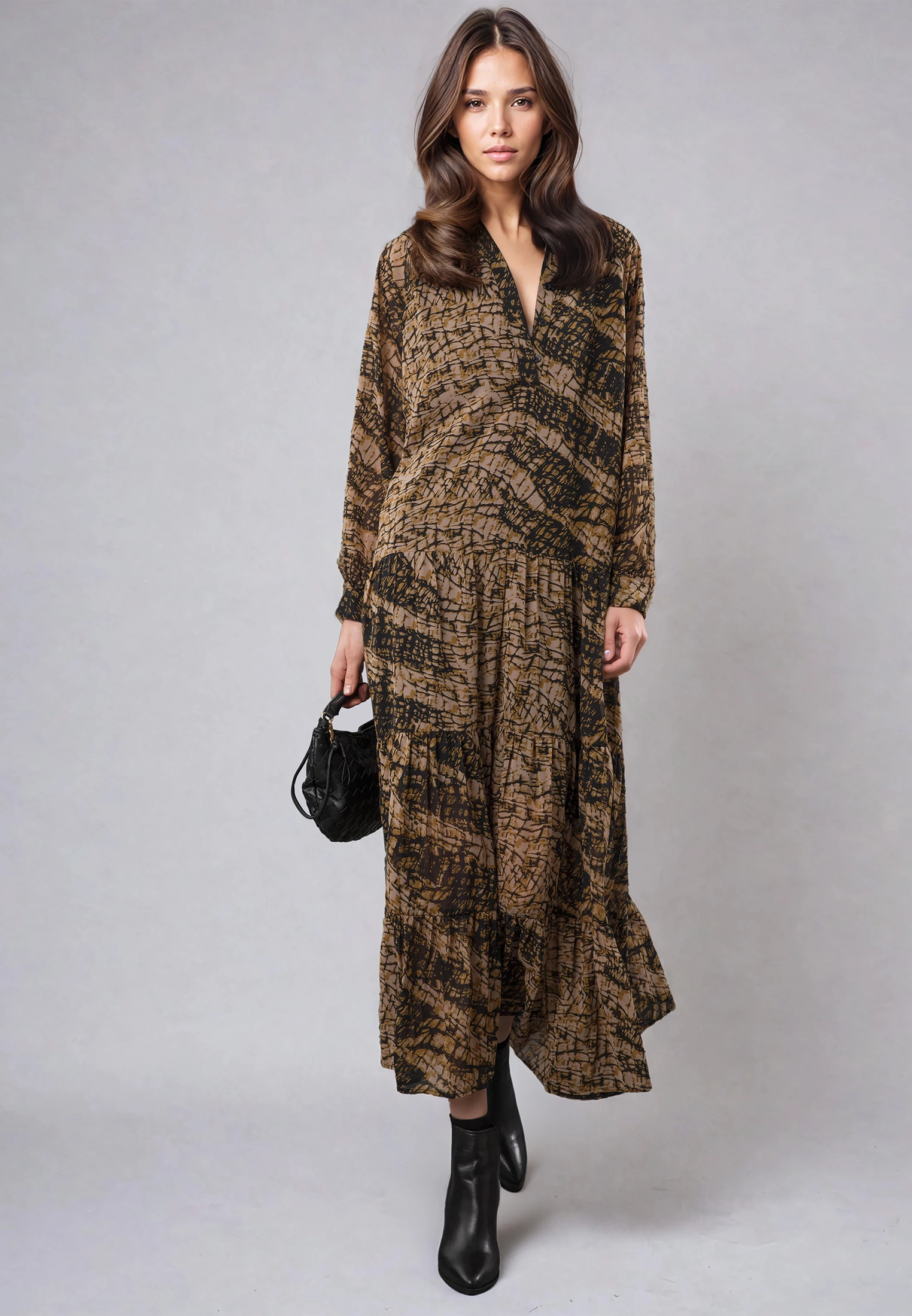 SUNSET MAXI DRESS HIDE PRINT