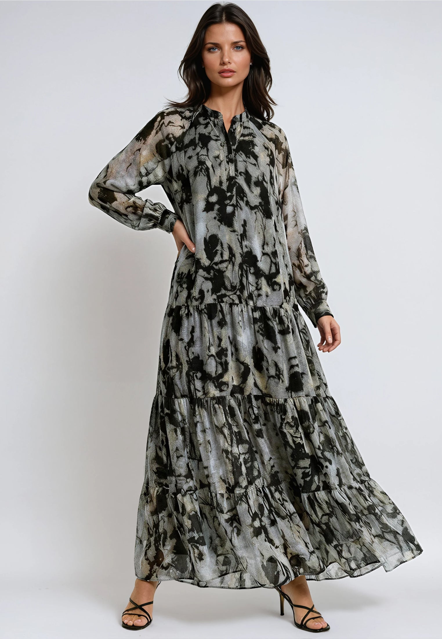 SUNSET MAXI DRESS SOLVENT BRINDLE