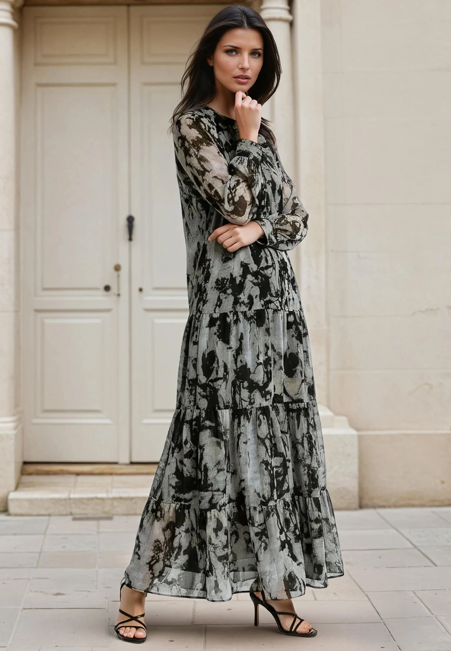 SUNSET MAXI DRESS SOLVENT BRINDLE