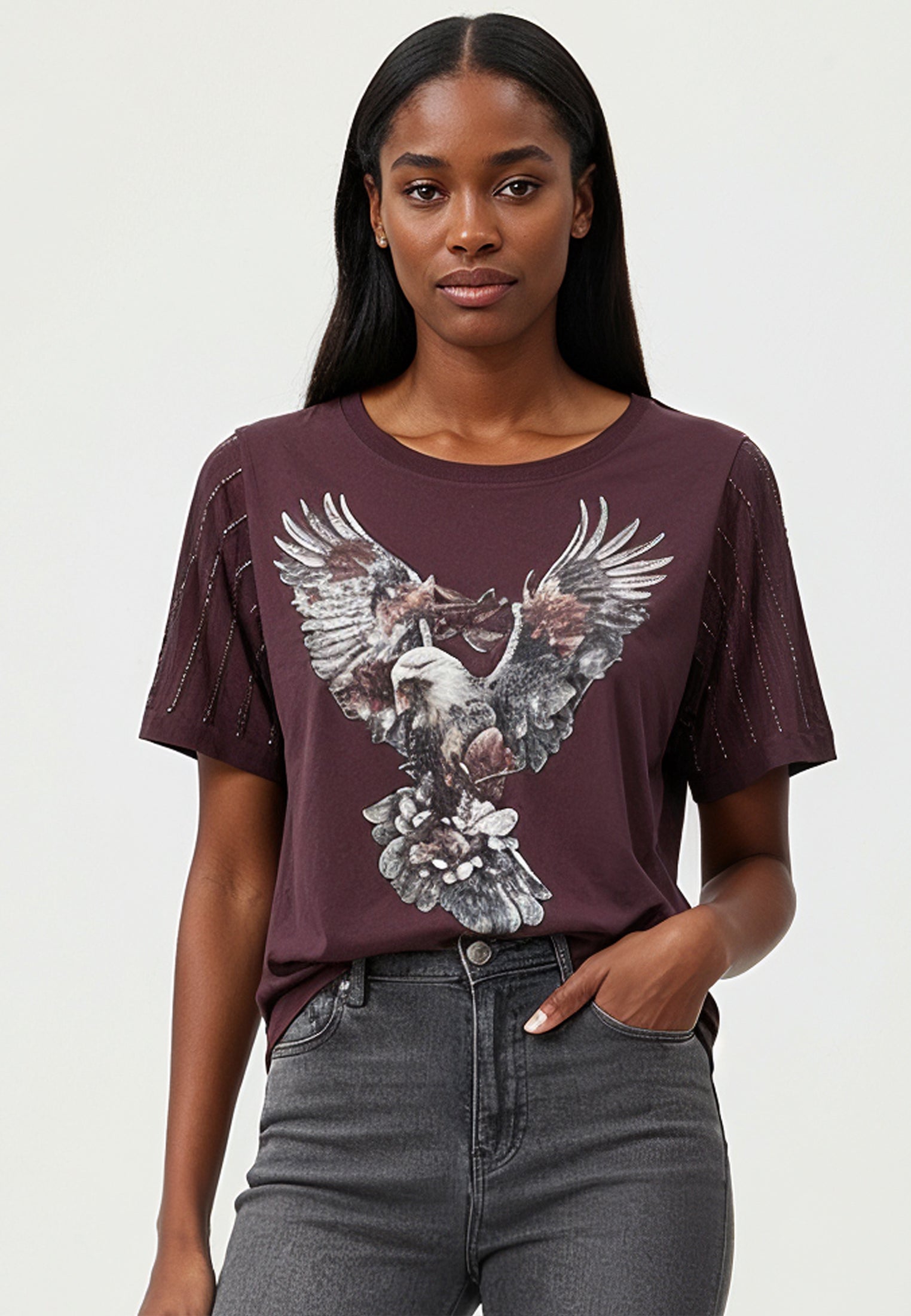 EAGLE T-SHIRT MAUVE WINE