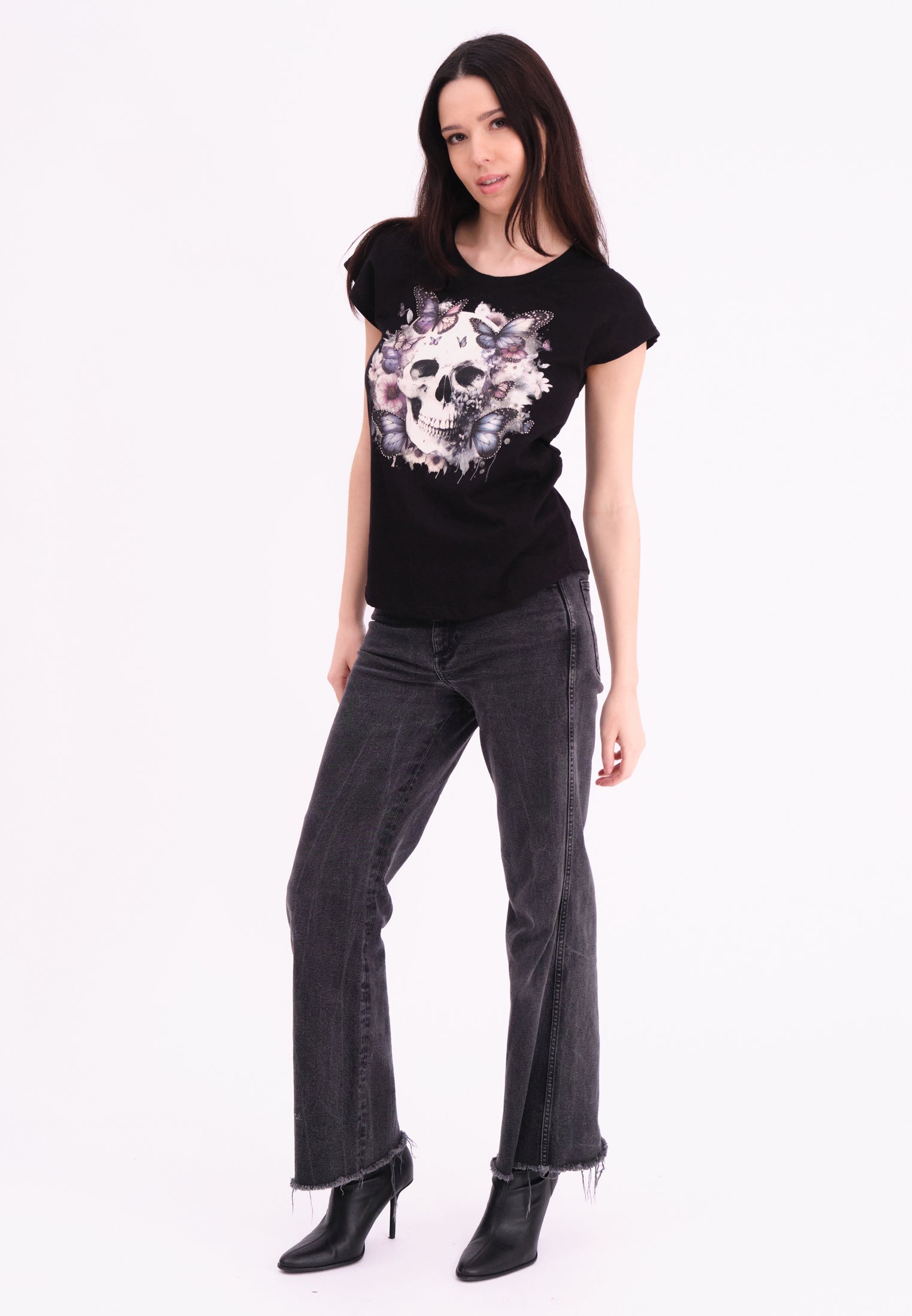JILLIAN T-SHIRT BLACK SKULL