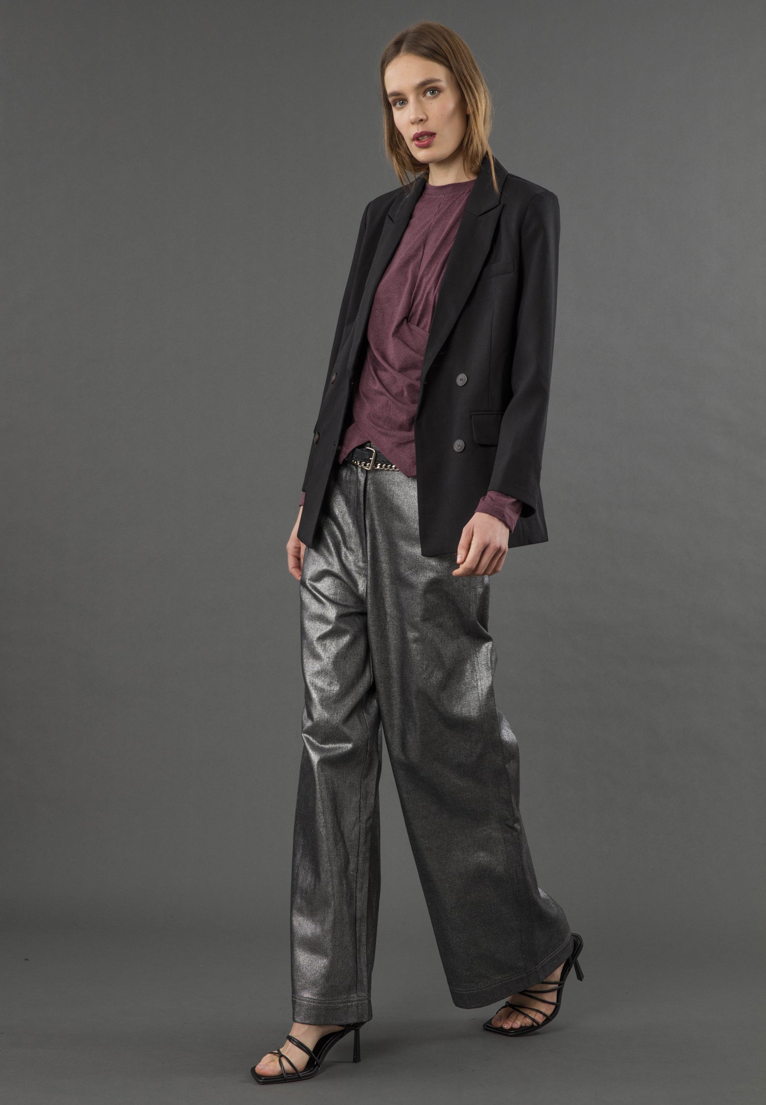 TIME TOP LS MAUVE WINE
