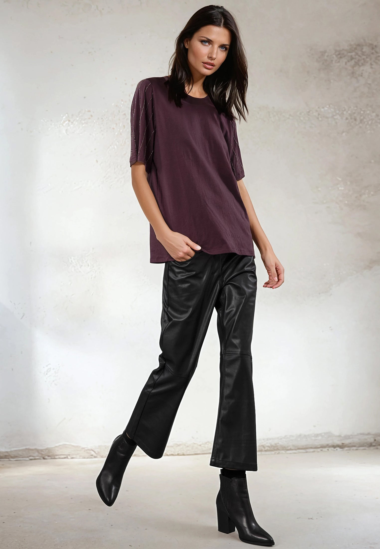EAGLE T-SHIRT MAUVE WINE