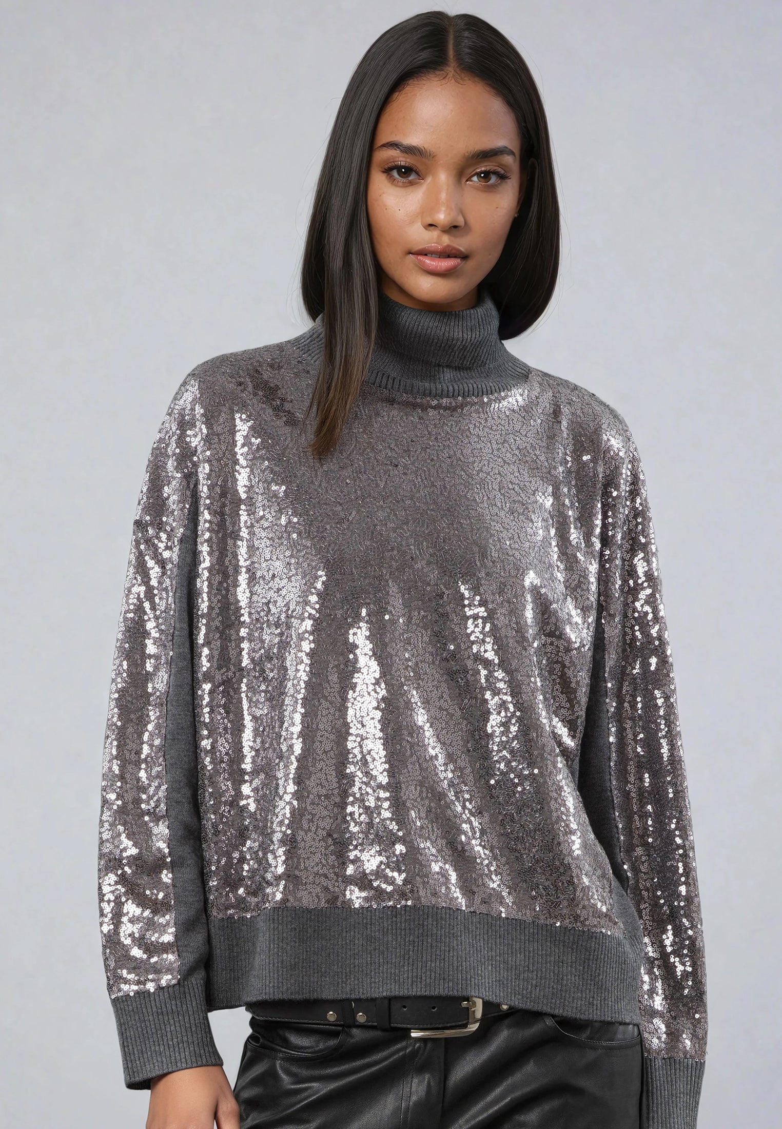 HAILEY TURTLENECK GREY MARL