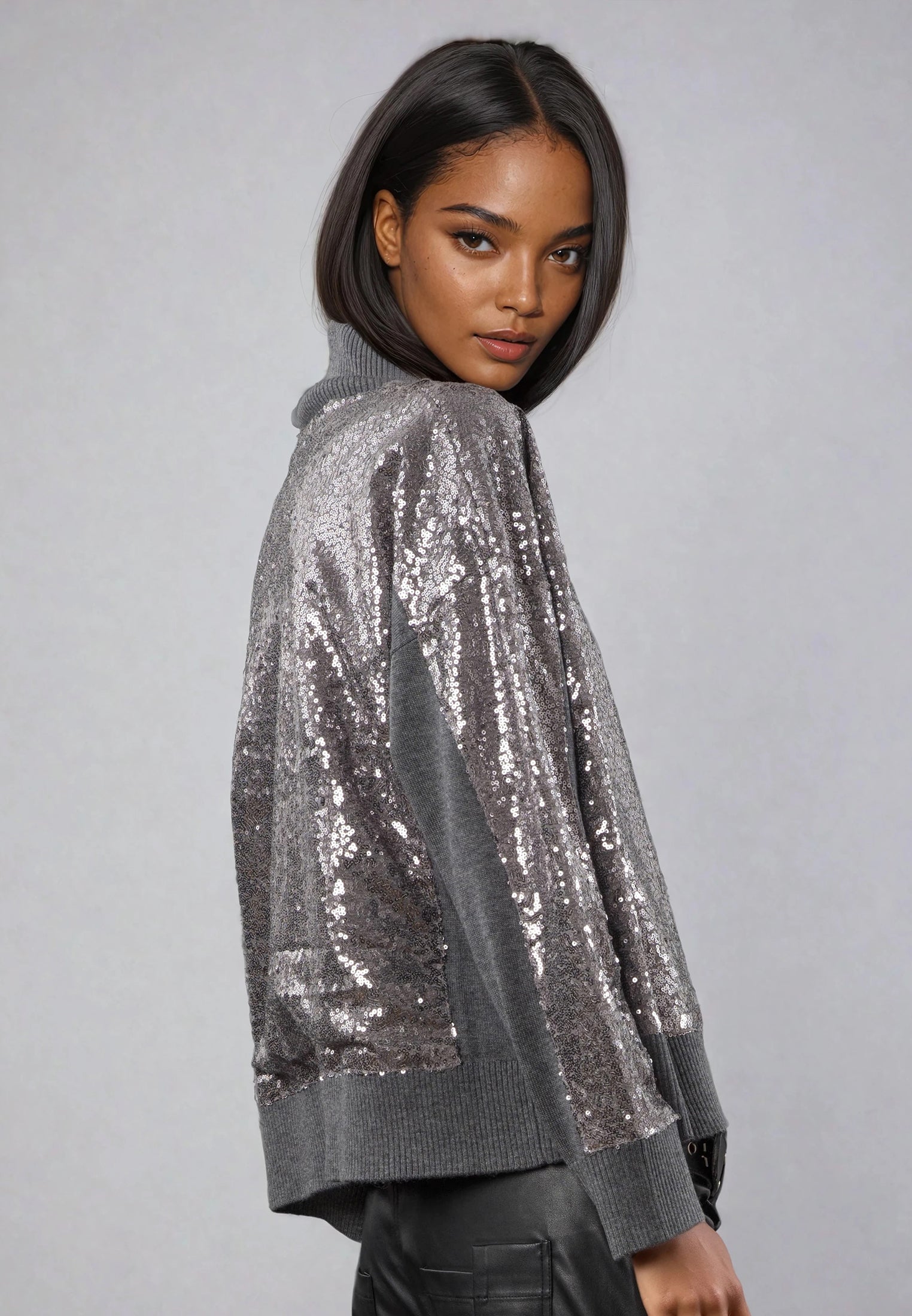 HAILEY TURTLENECK GREY MARL
