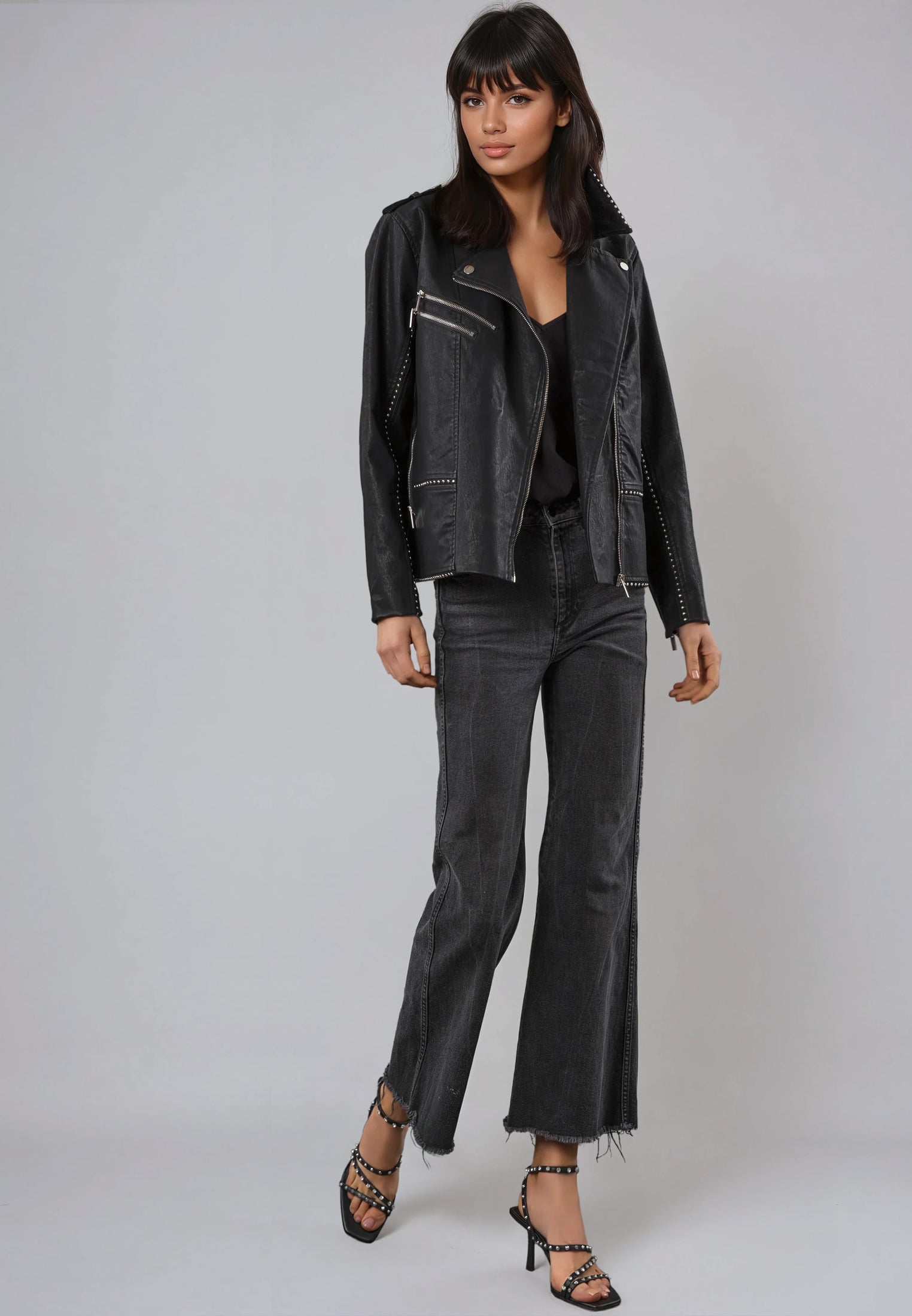 JANE FAUX LEATHER JACKET BLACK