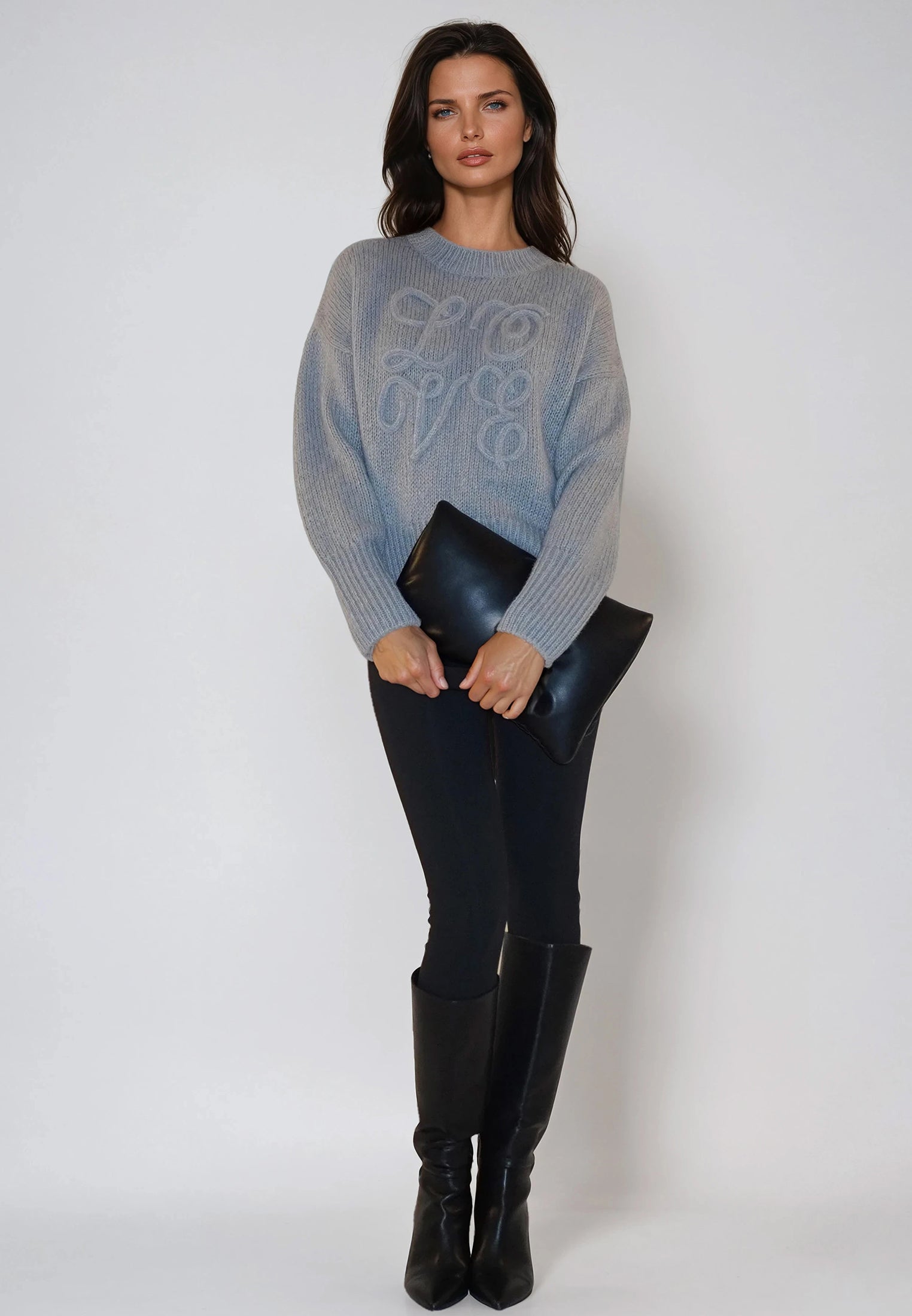 LOVE JUMPER GREY MARL