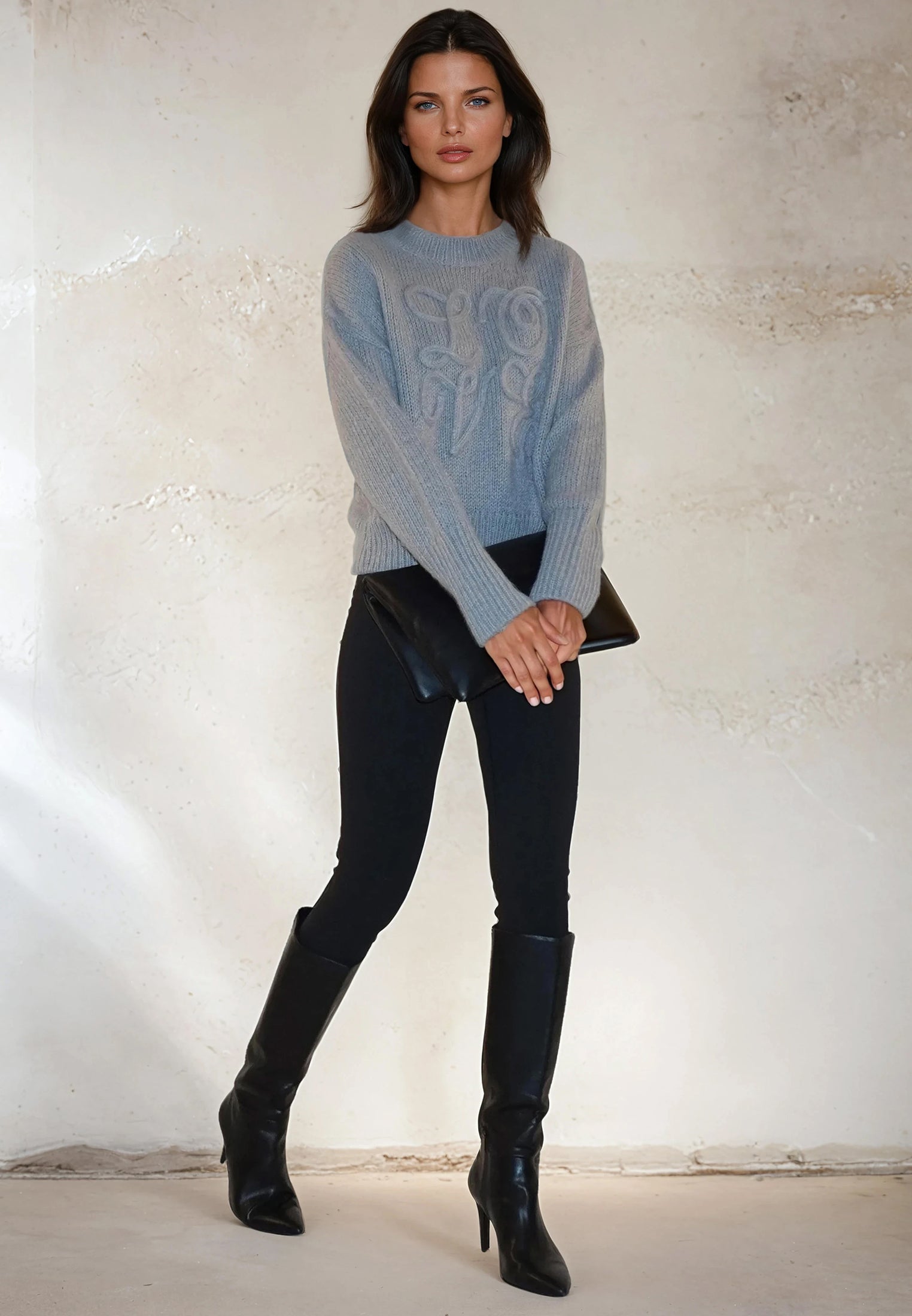 LOVE JUMPER GREY MARL