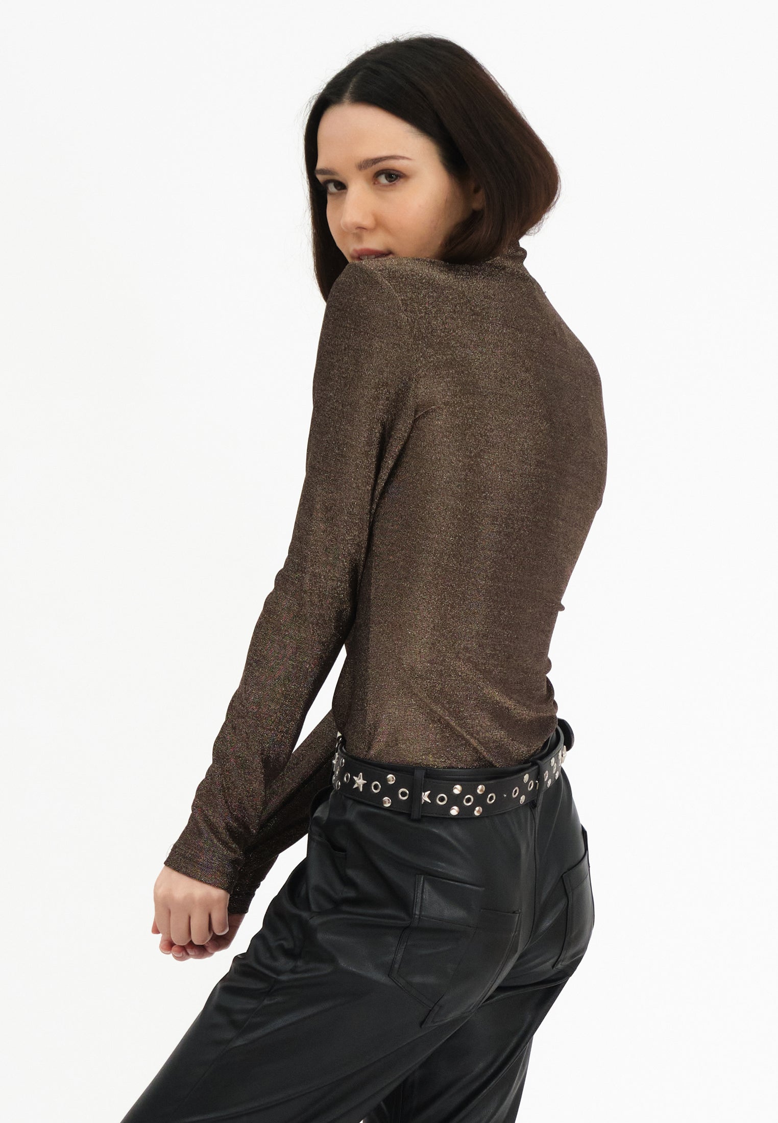 LUNA POLO NECK BROWN