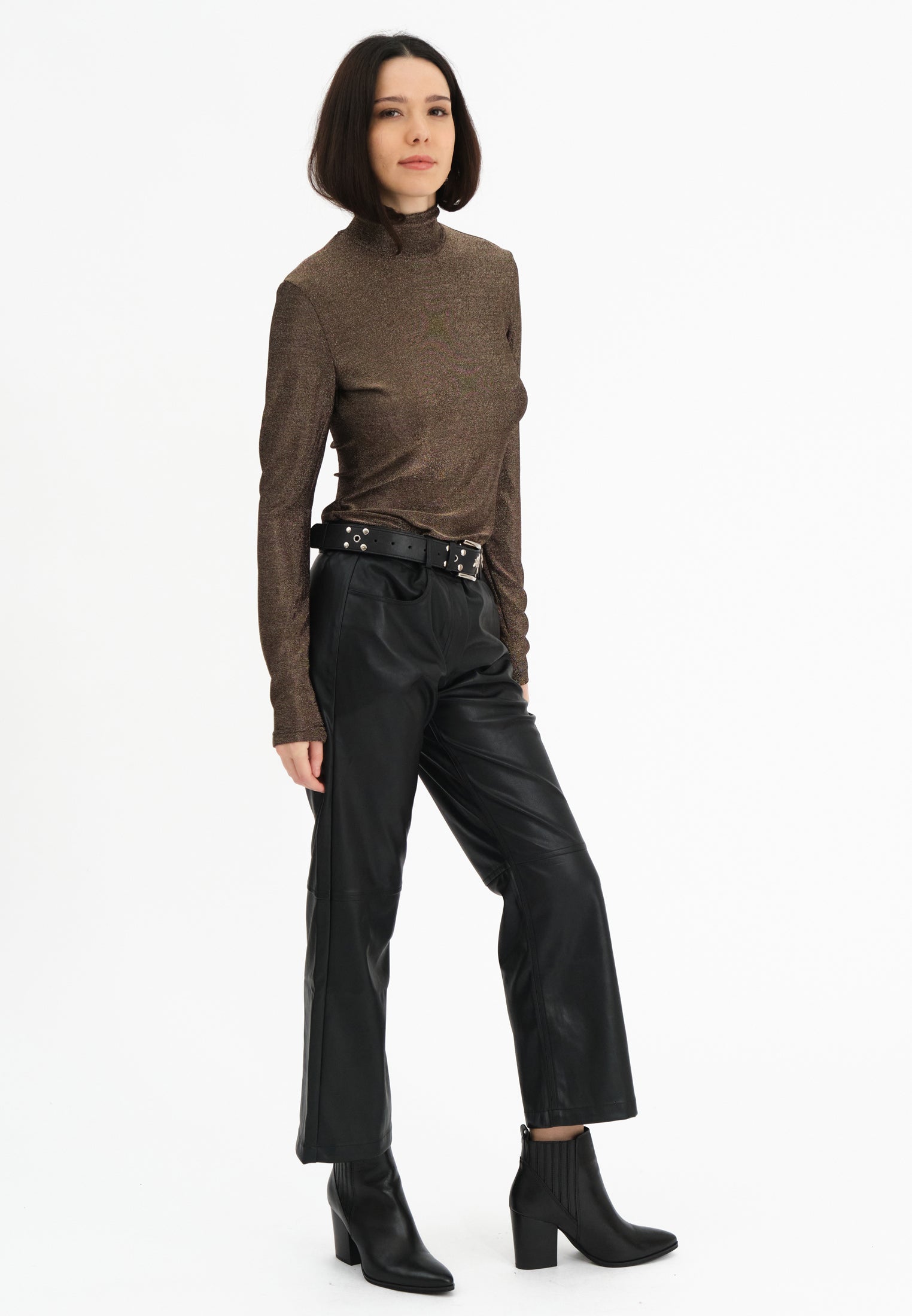 LUNA POLO NECK BROWN