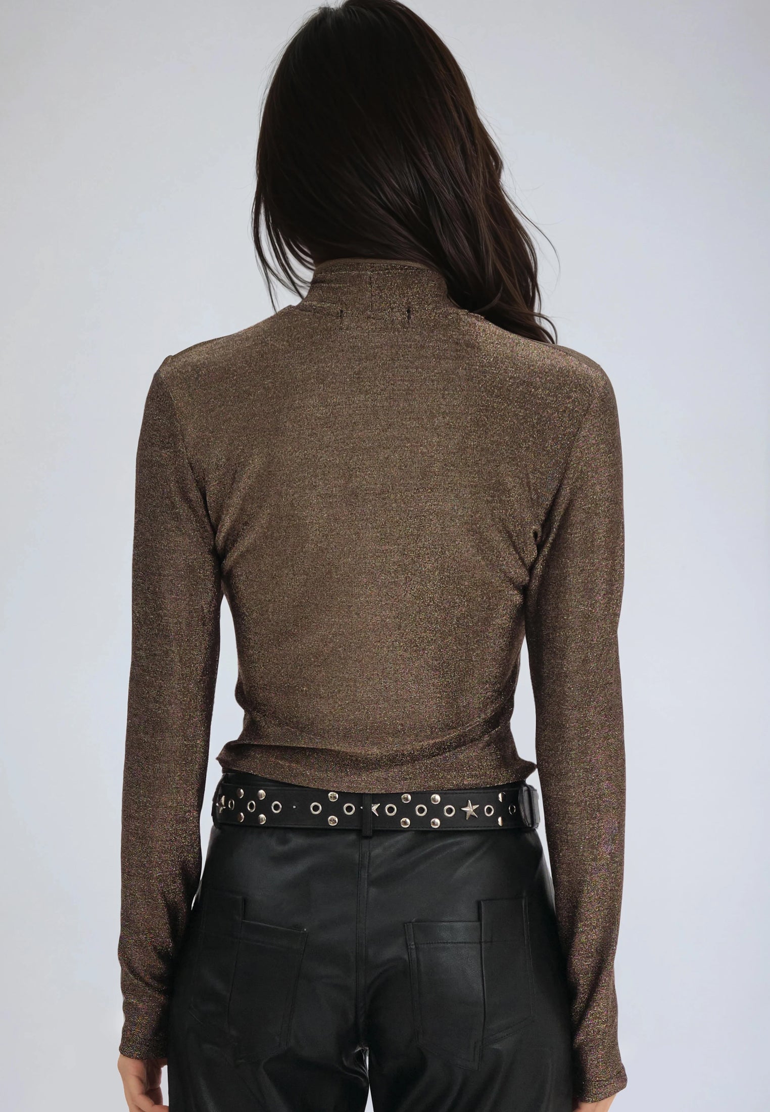 LUNA POLO NECK BROWN