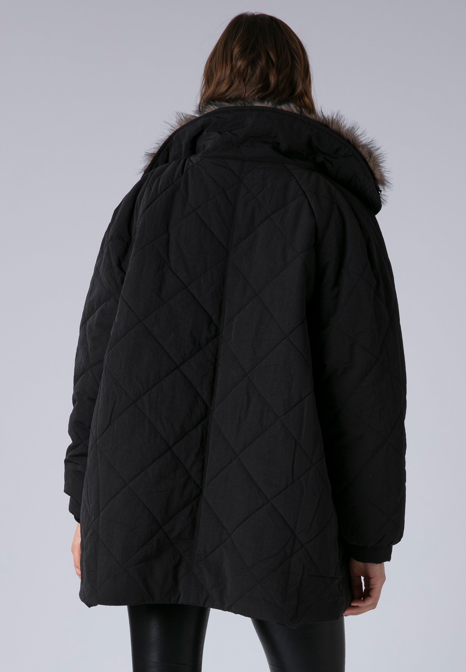 LORNA COAT BLACK & BROWN