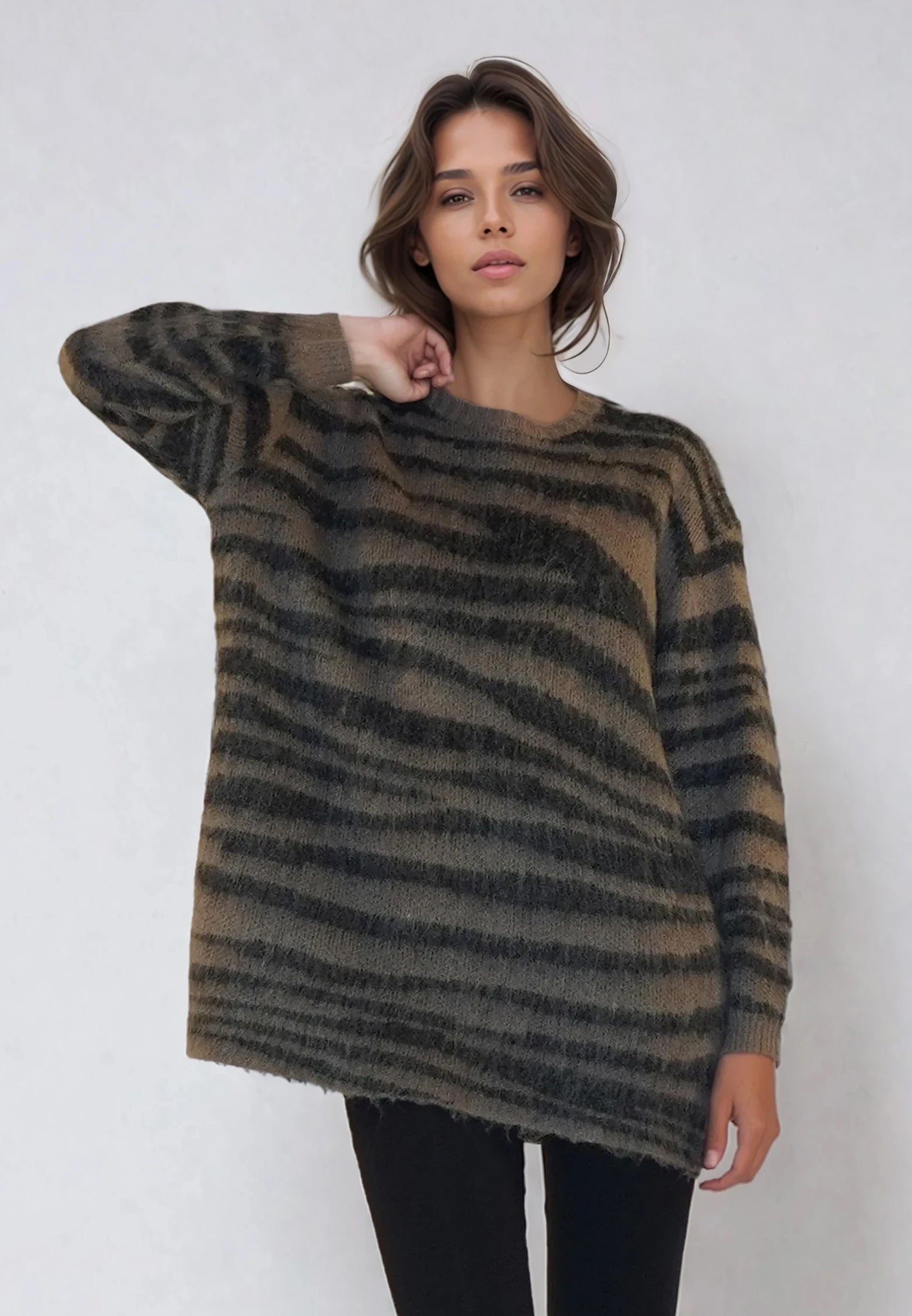 MAXIMUM JUMPER DRESS ZEBRA JACQUARD