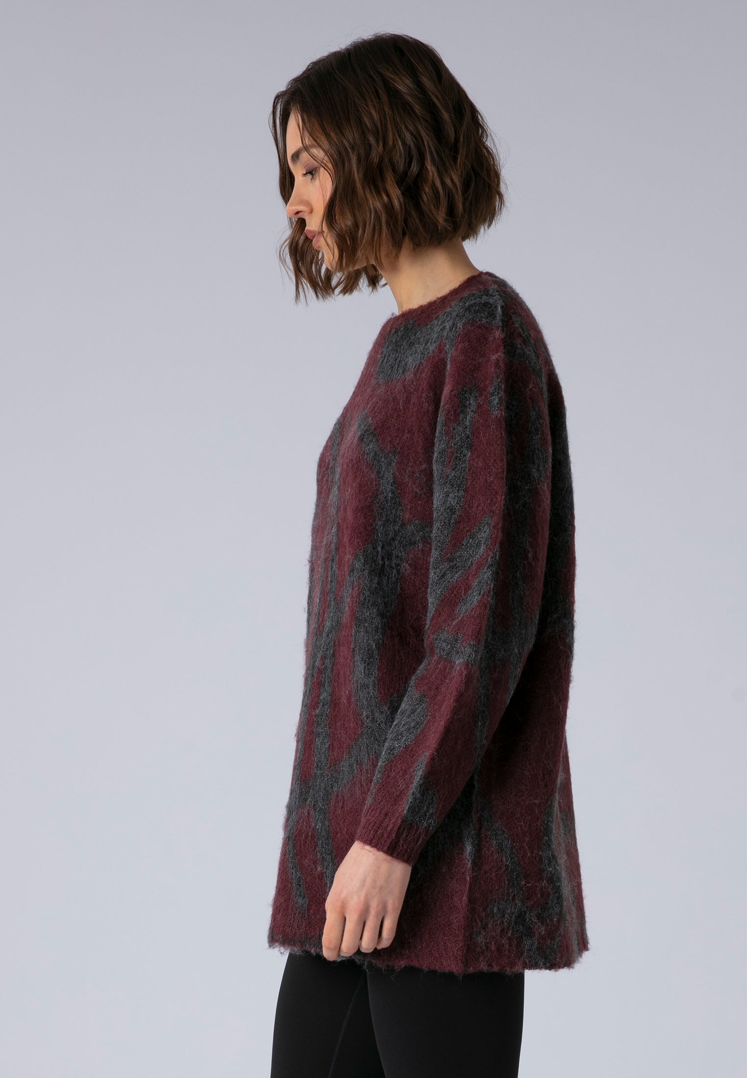 MAYA JUMPER DRESS CHARCOAL & PORT