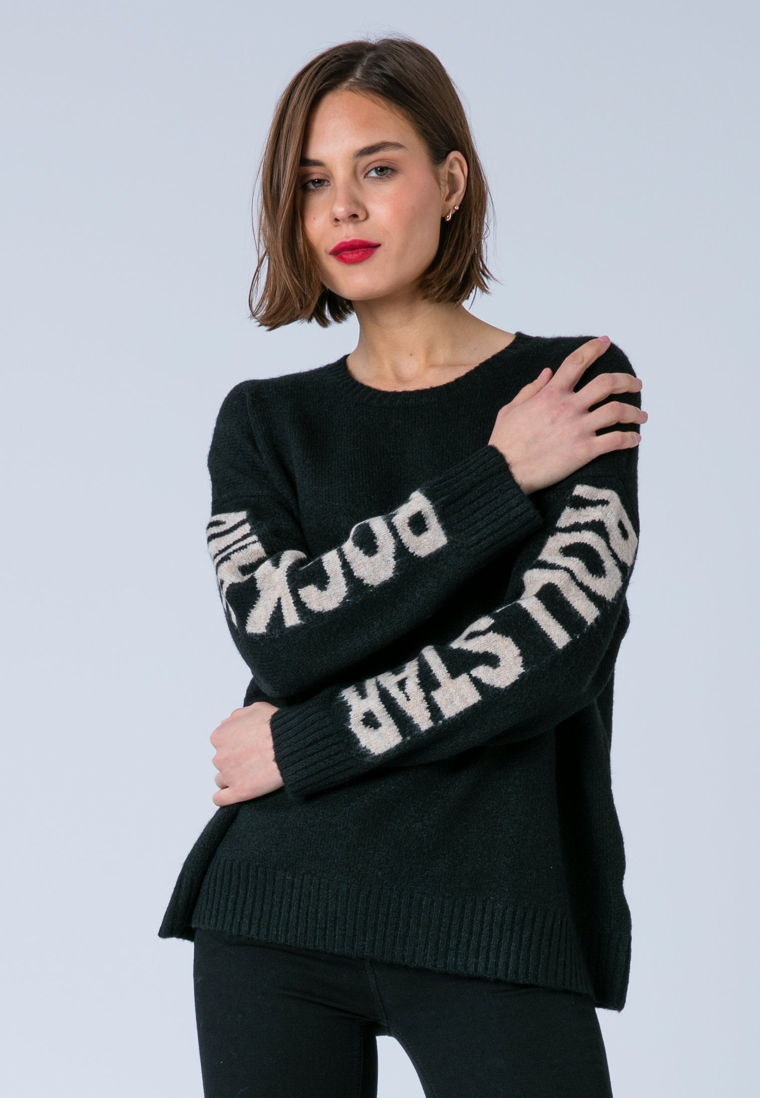 ROCK & ROLL JUMPER BLACK & NUDE