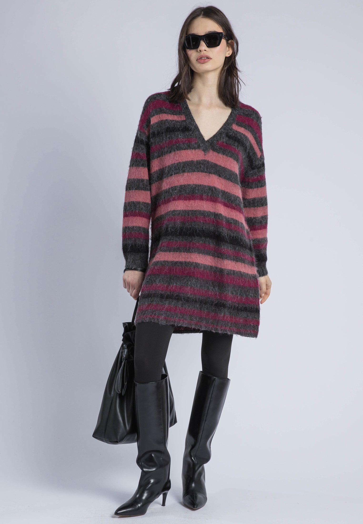 SAINT JUMPER DRESS CHARCOAL & PORT