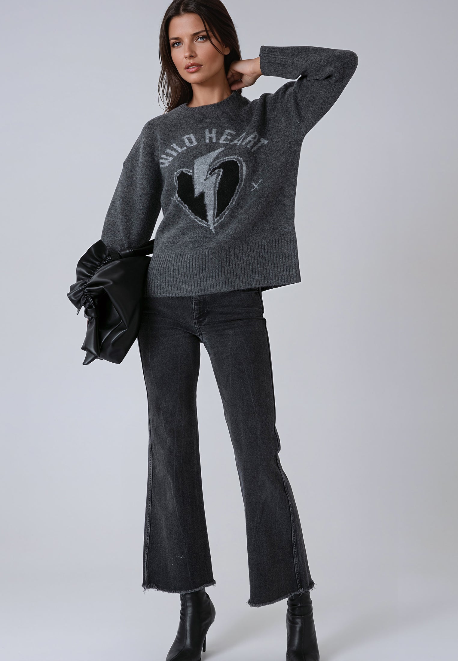 WILD HEART JUMPER CHARCOAL