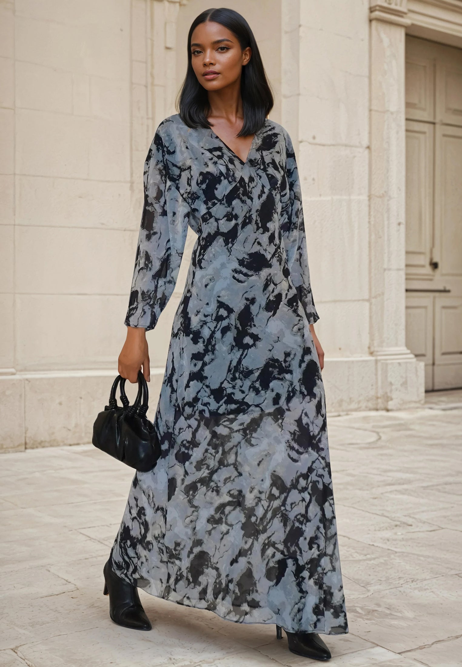 LILY MAXI DRESS SOLVENT BRINDLE