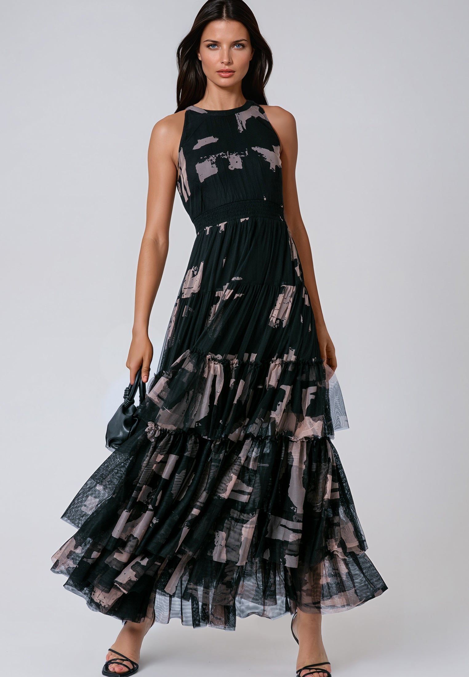 MYLA MAXI DRESS FACADE BLACK & ASHES