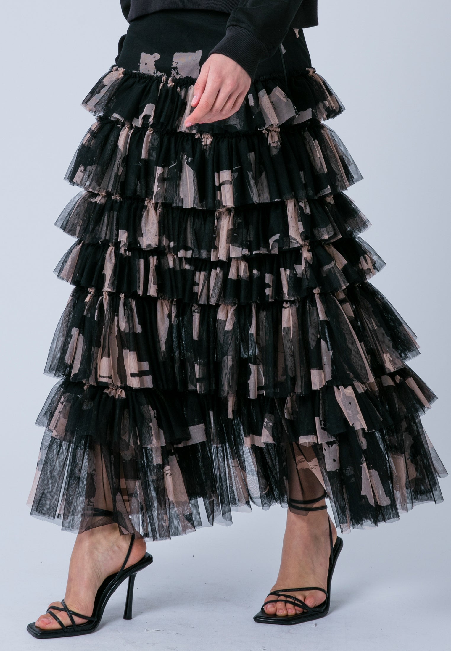 MYLA SKIRT FACADE BLACK & ASHES