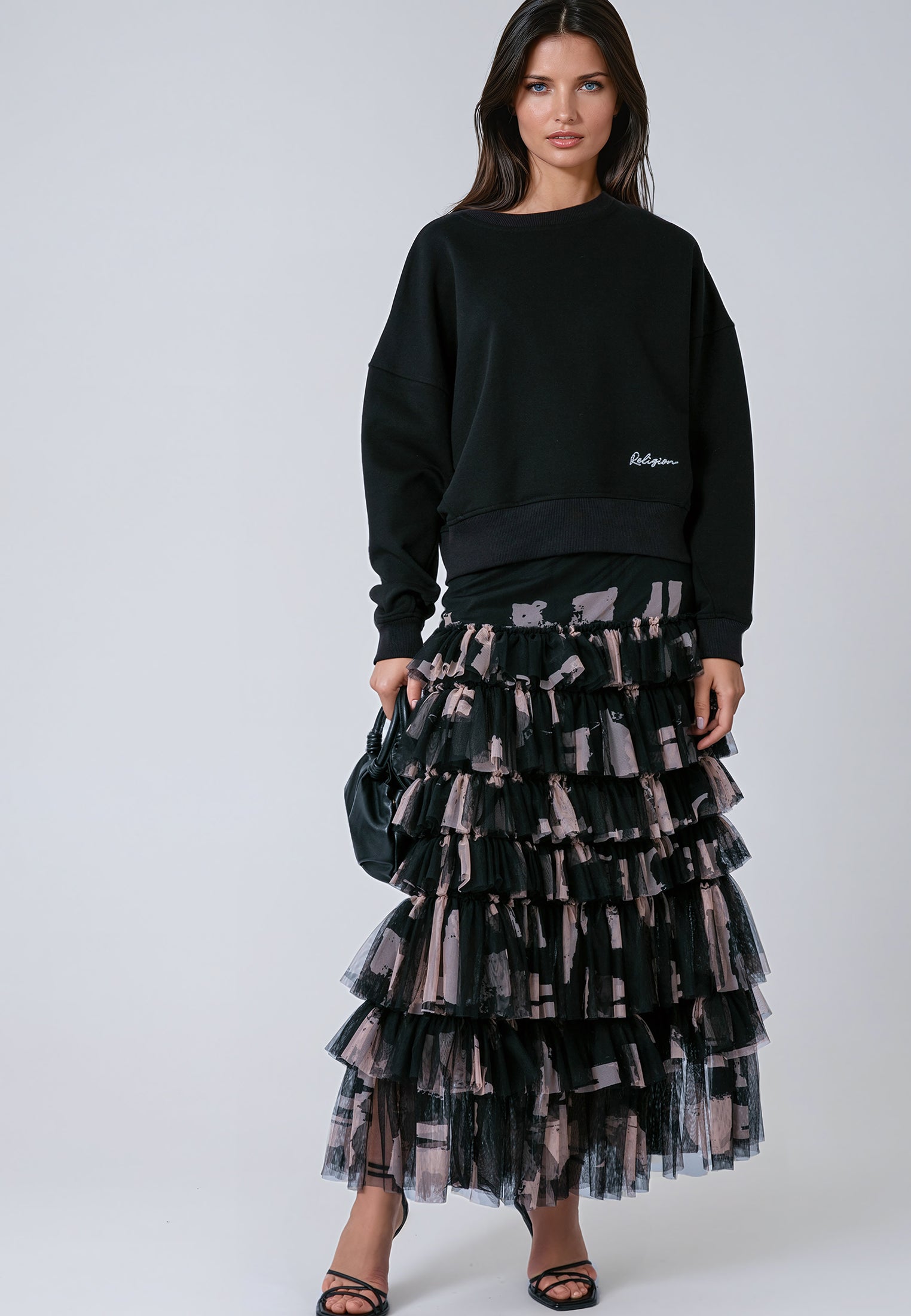 MYLA SKIRT FACADE BLACK & ASHES