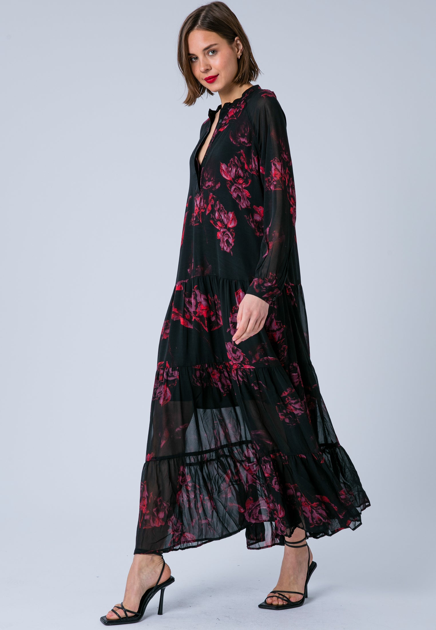 ZOE MAXI DRESS FADE RED