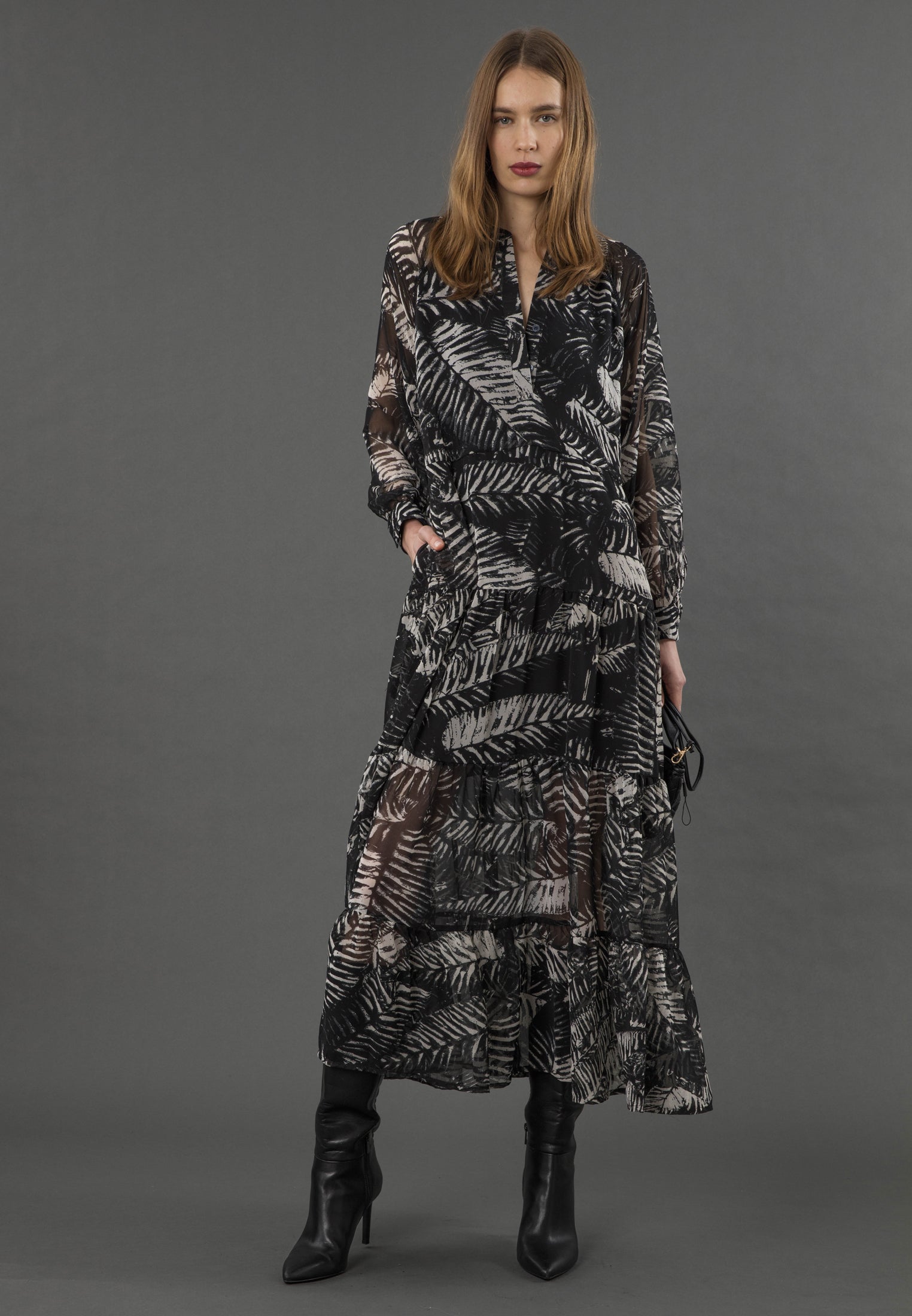 ZOE MAXI DRESS VAMP BLACK & WHITE