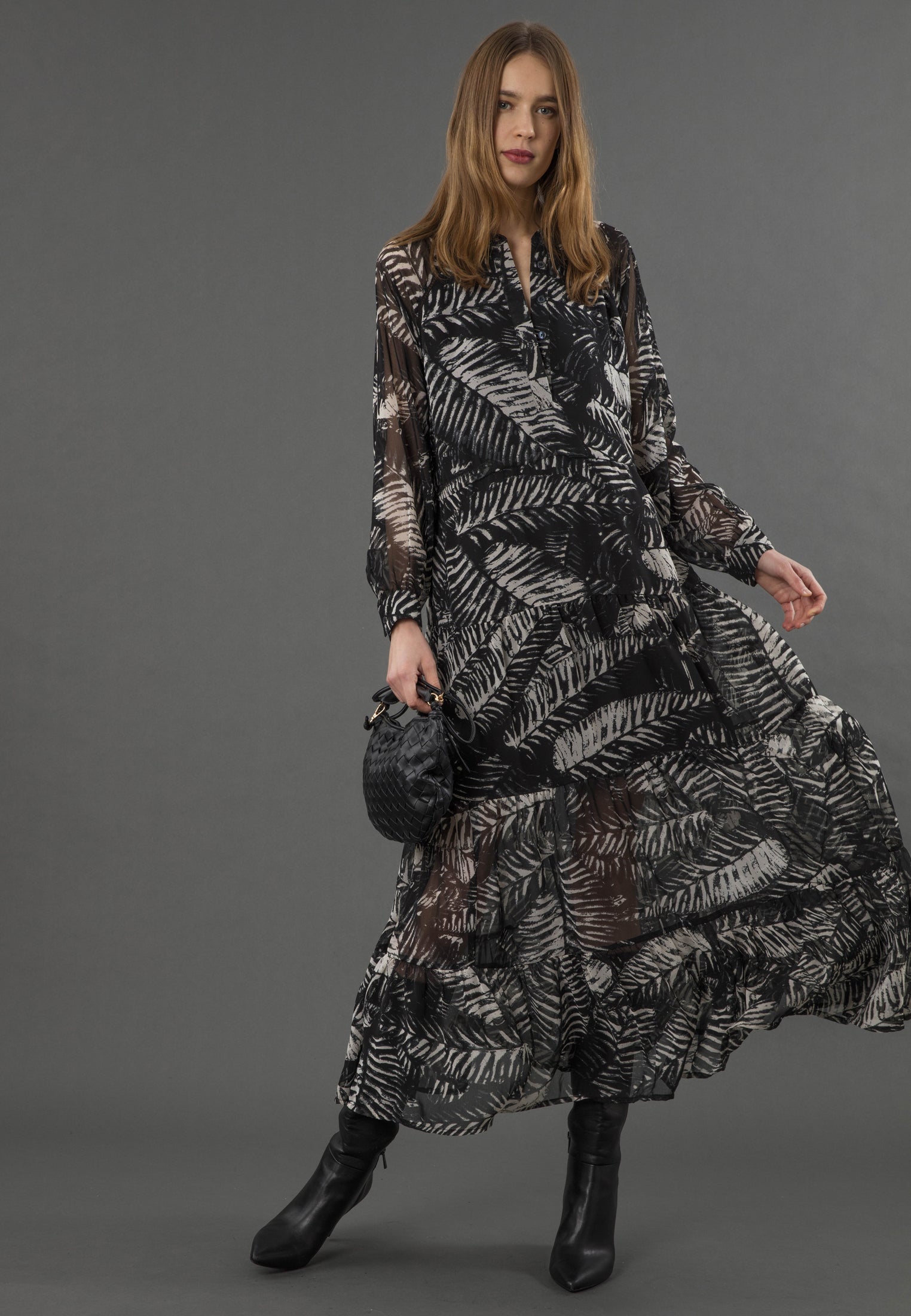 ZOE MAXI DRESS VAMP BLACK & WHITE