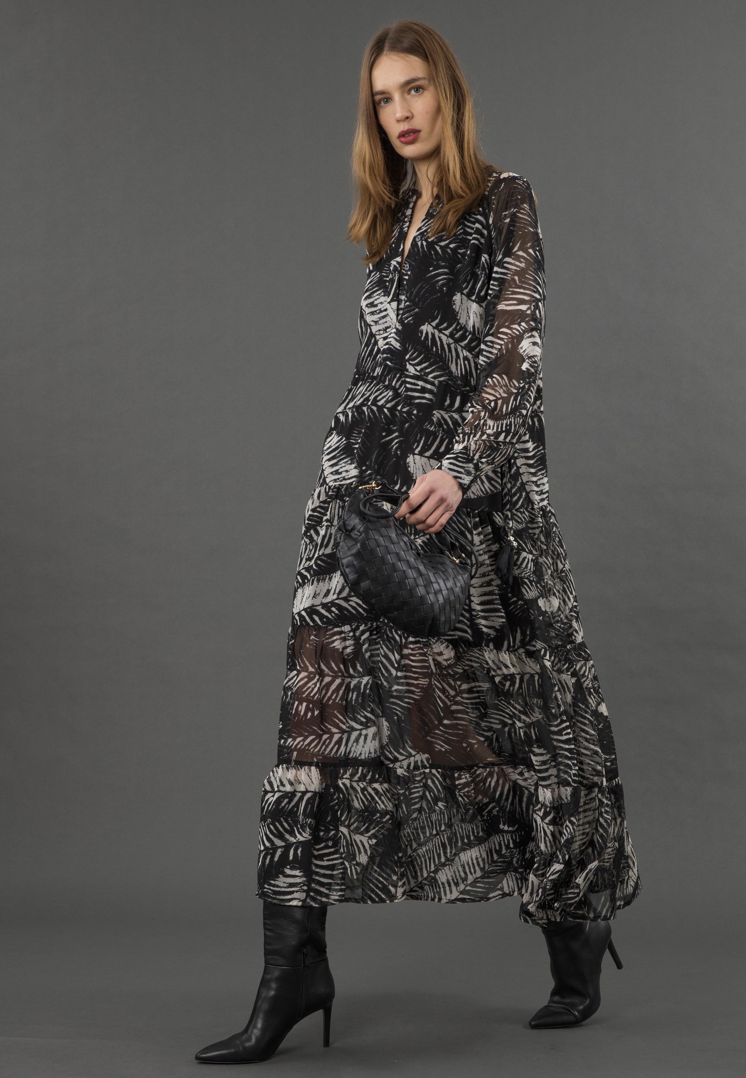 ZOE MAXI DRESS VAMP BLACK & WHITE