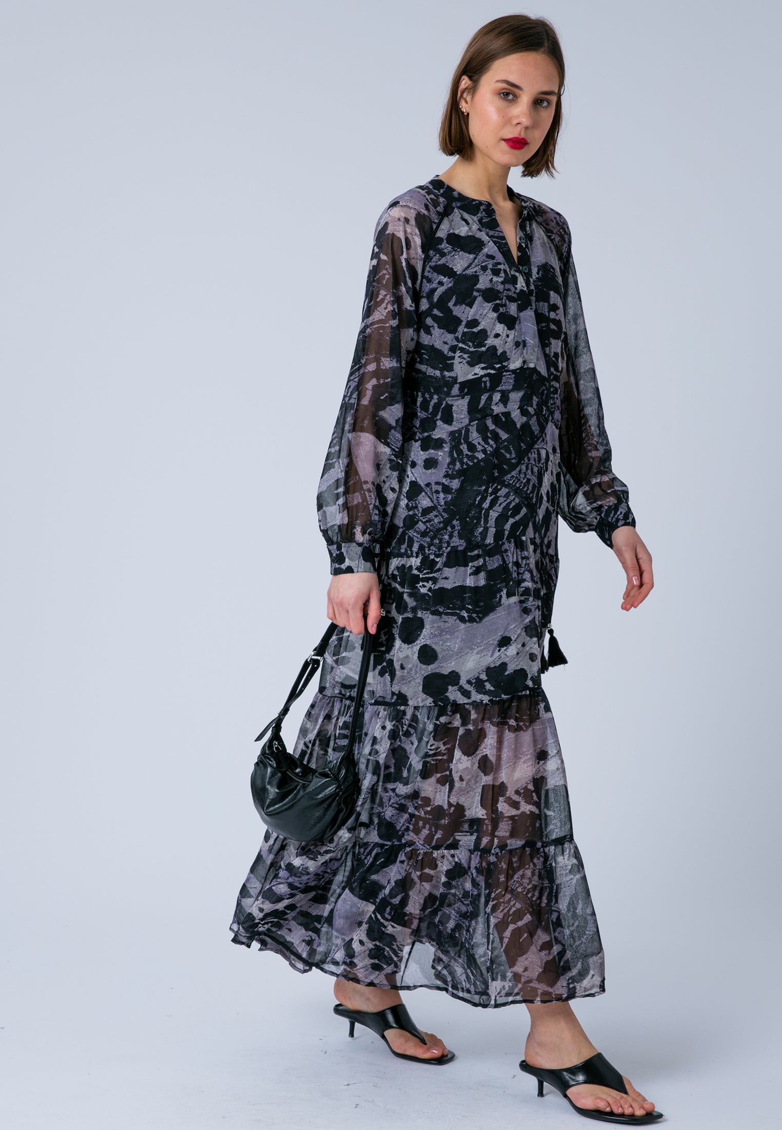 ZOE MAXI DRESS WINGS TAUPE