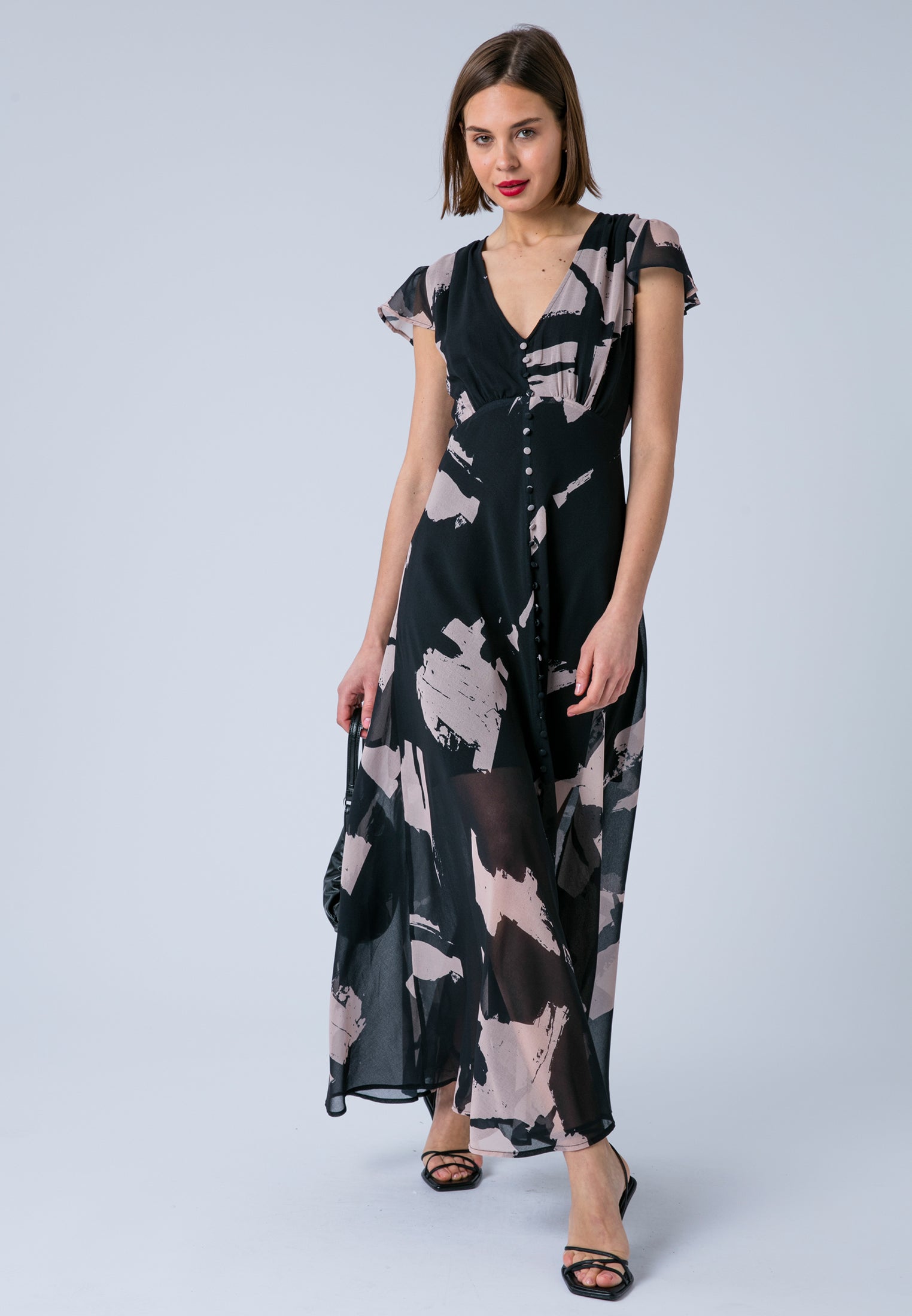 INDIUM MAXI DRESS FACADE BLACK & ASHES