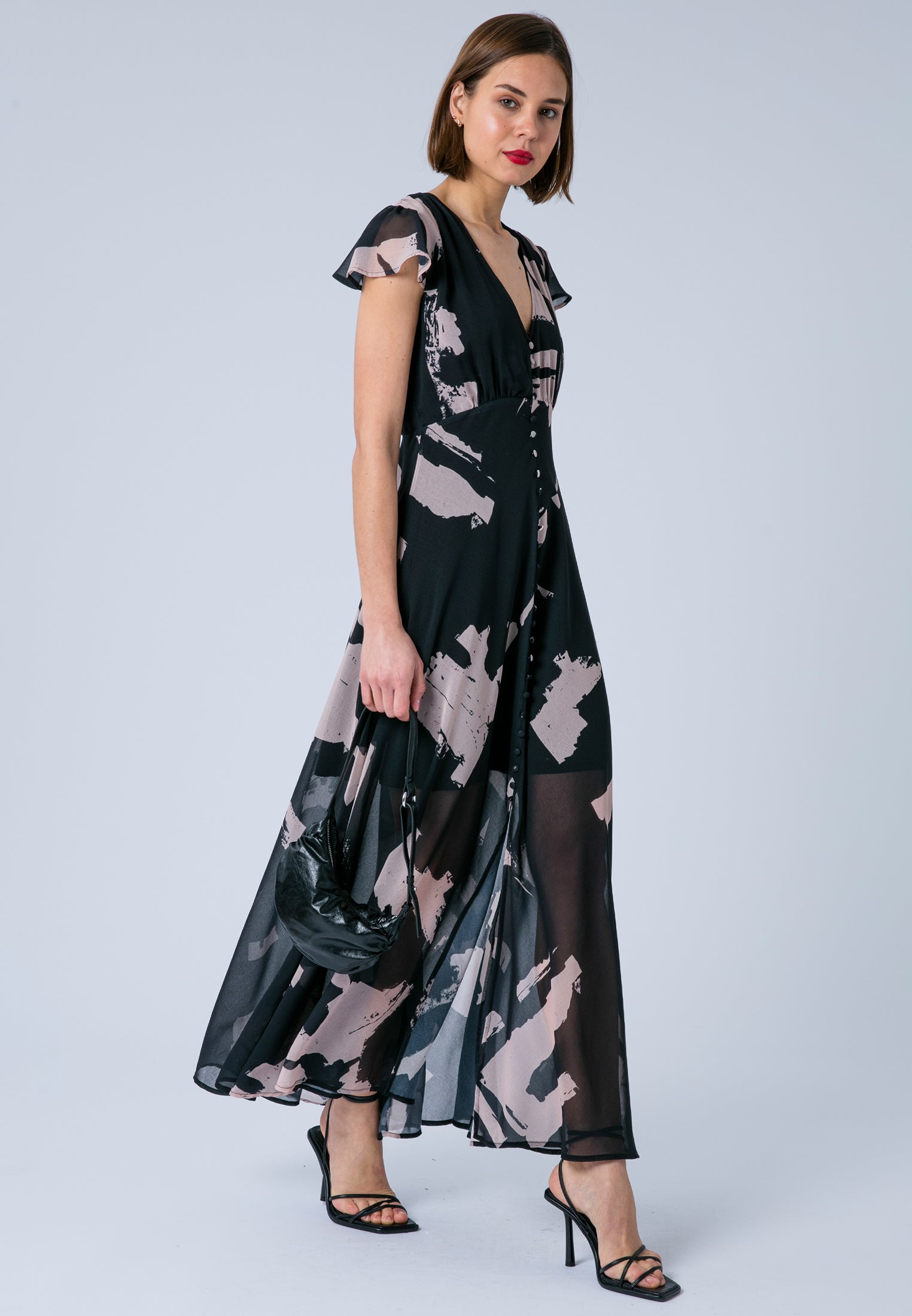 INDIUM MAXI DRESS FACADE BLACK & ASHES
