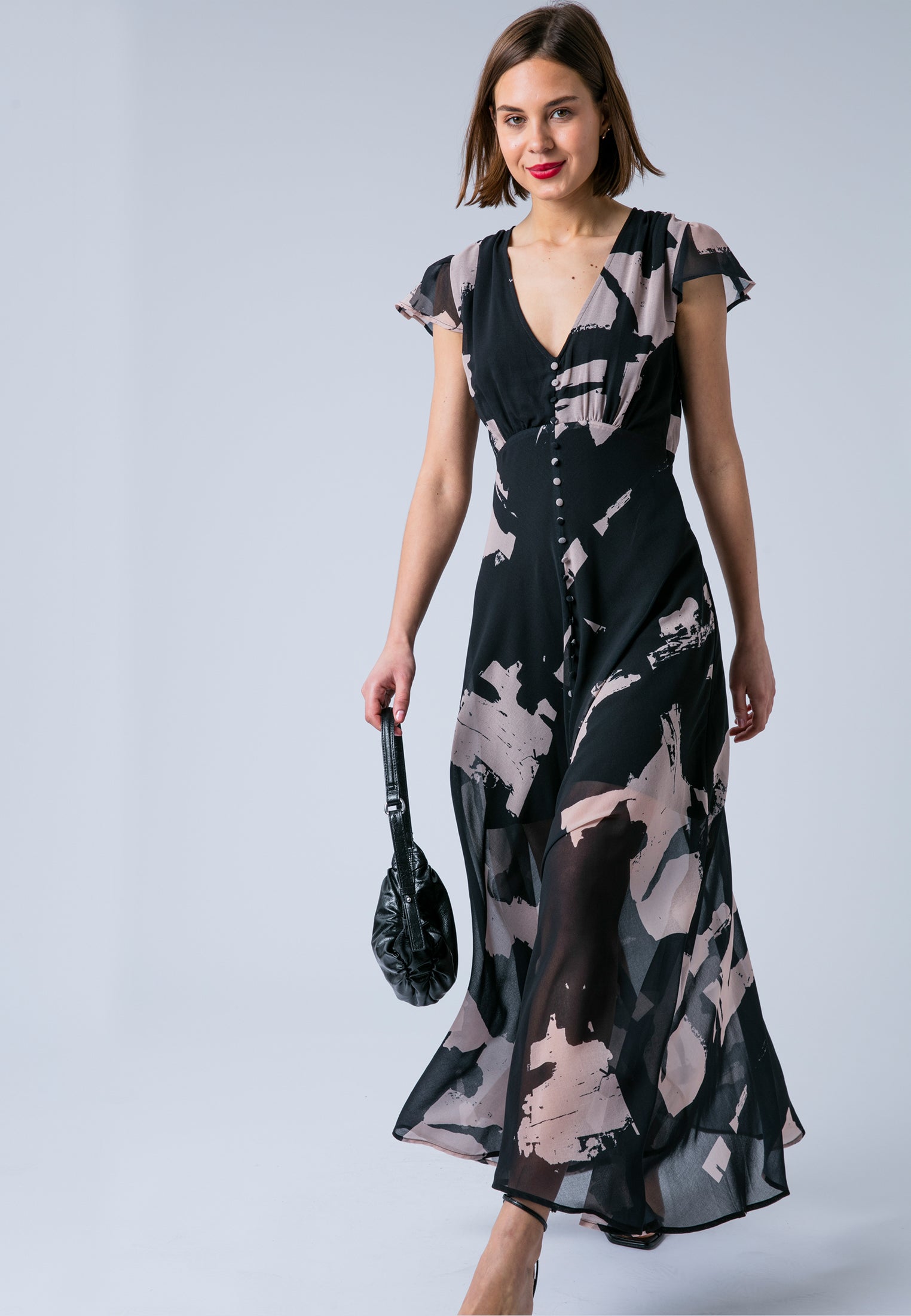 INDIUM MAXI DRESS FACADE BLACK & ASHES