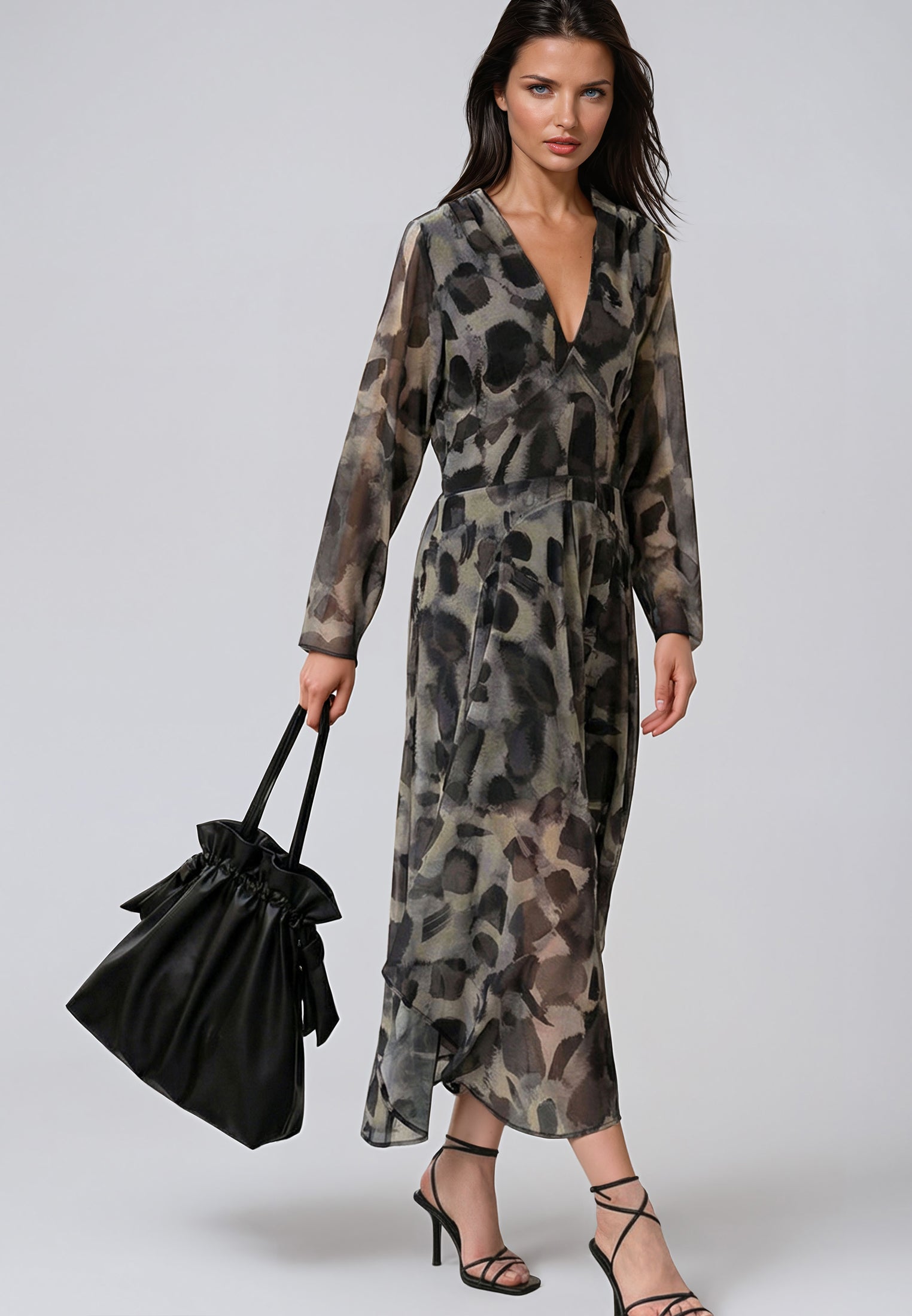 STEPHANIE MIDI DRESS TERRAZZO YELLOW