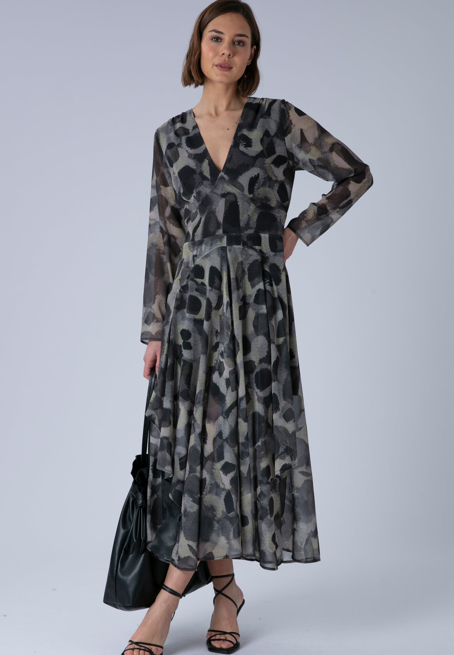 STEPHANIE MIDI DRESS TERRAZZO YELLOW