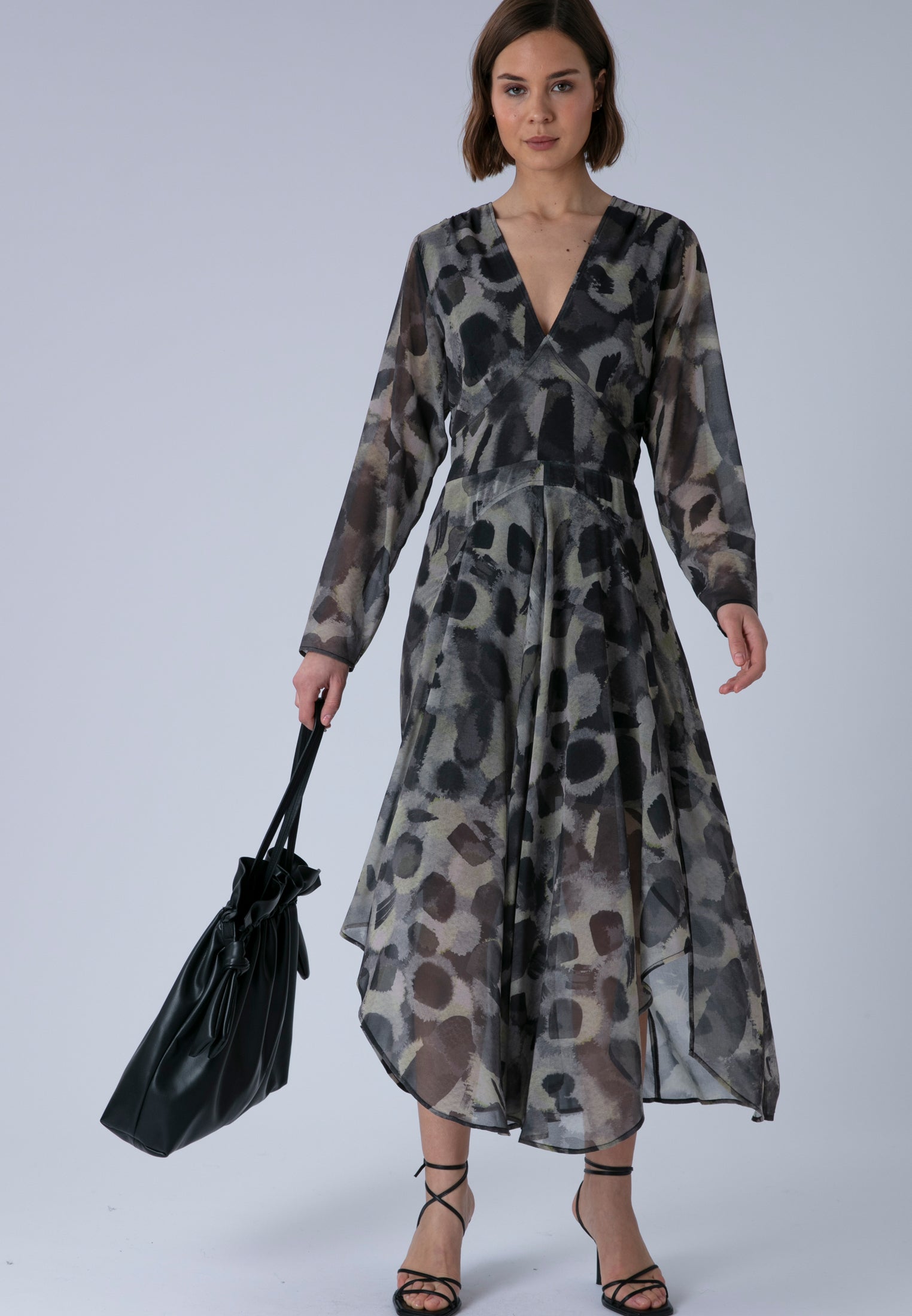 STEPHANIE MIDI DRESS TERRAZZO YELLOW