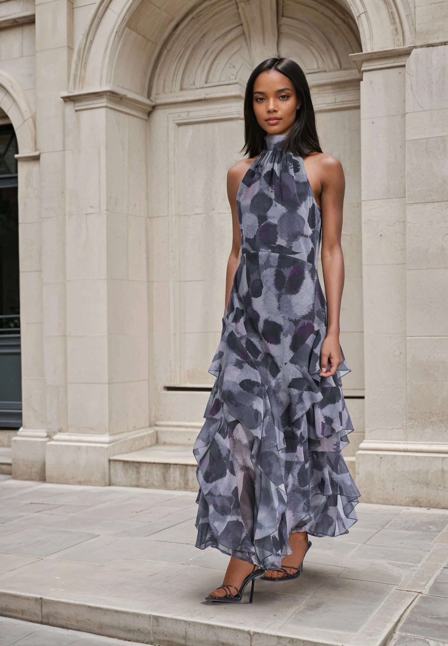 TAYLOR MAXI DRESS TERRAZZO MAUVE