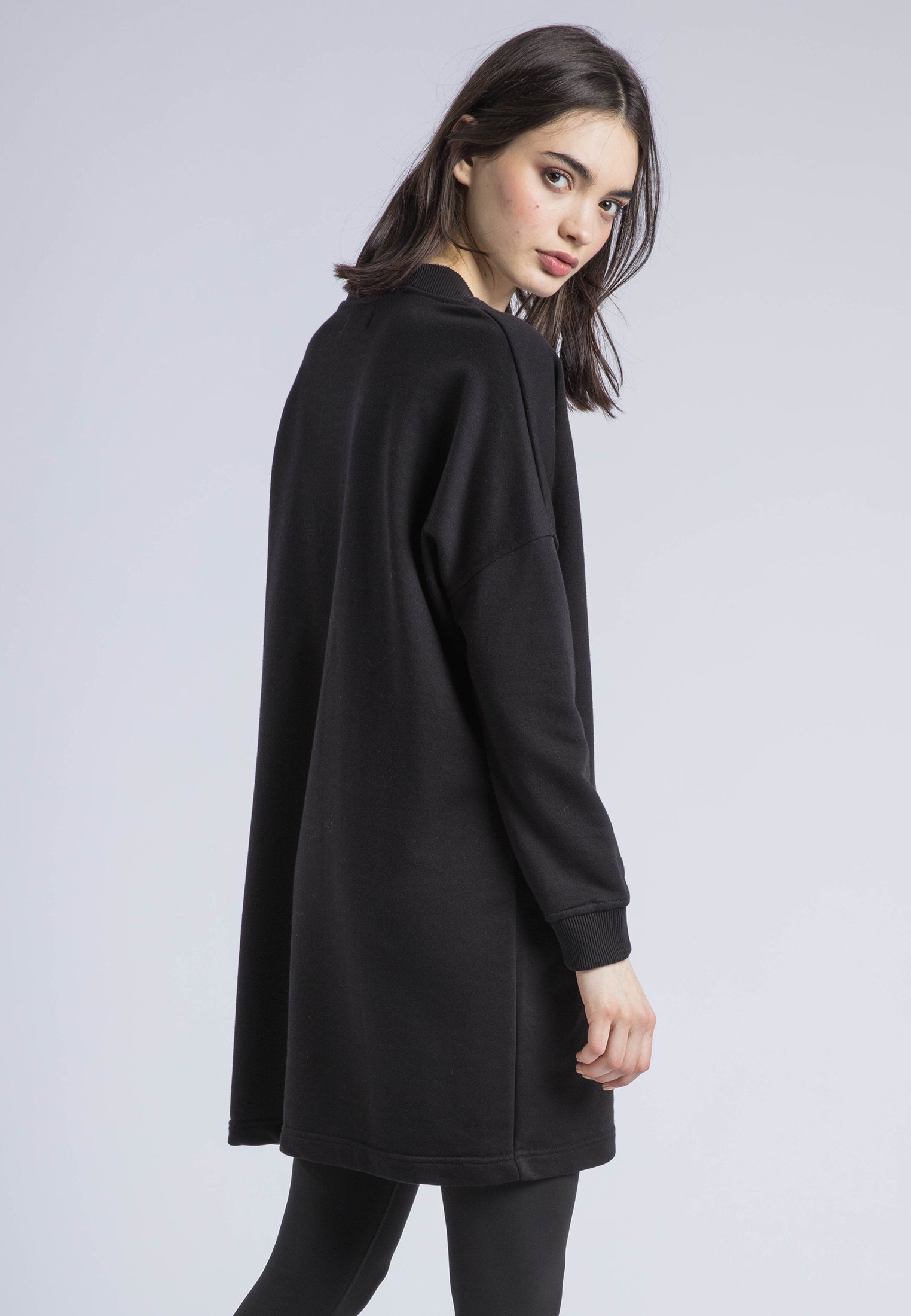 FLORA SWEAT DRESS BLACK