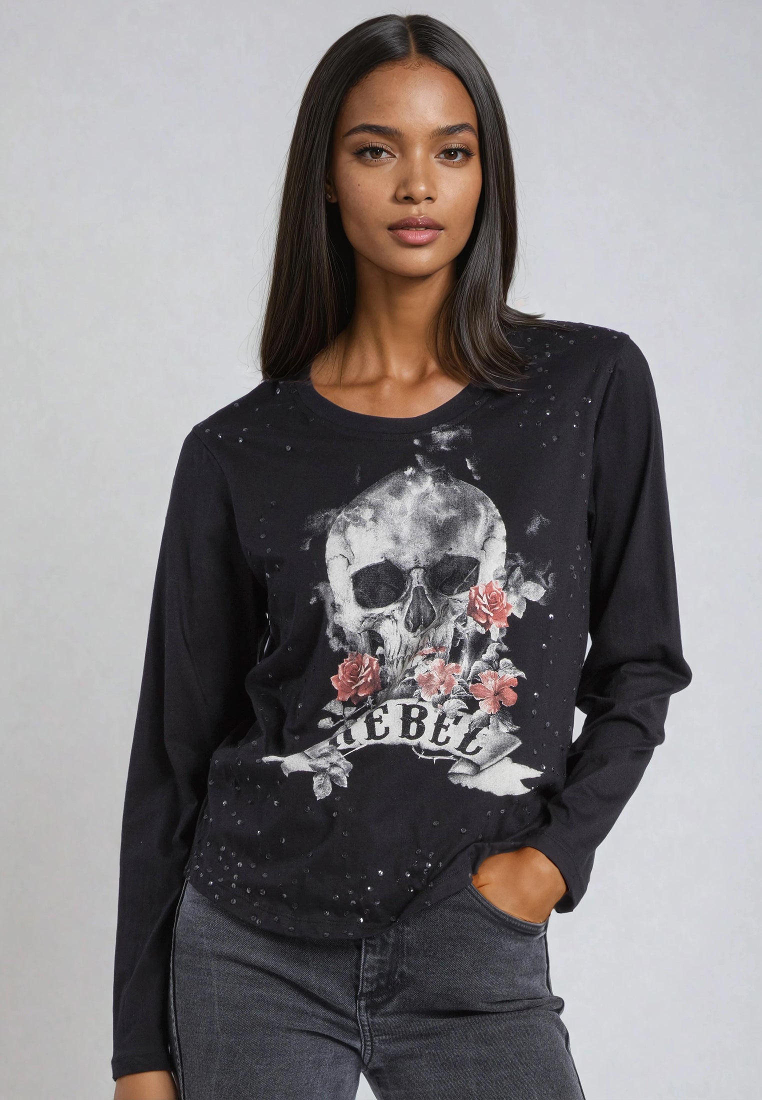 REBEL SKULL T-SHIRT BLACK