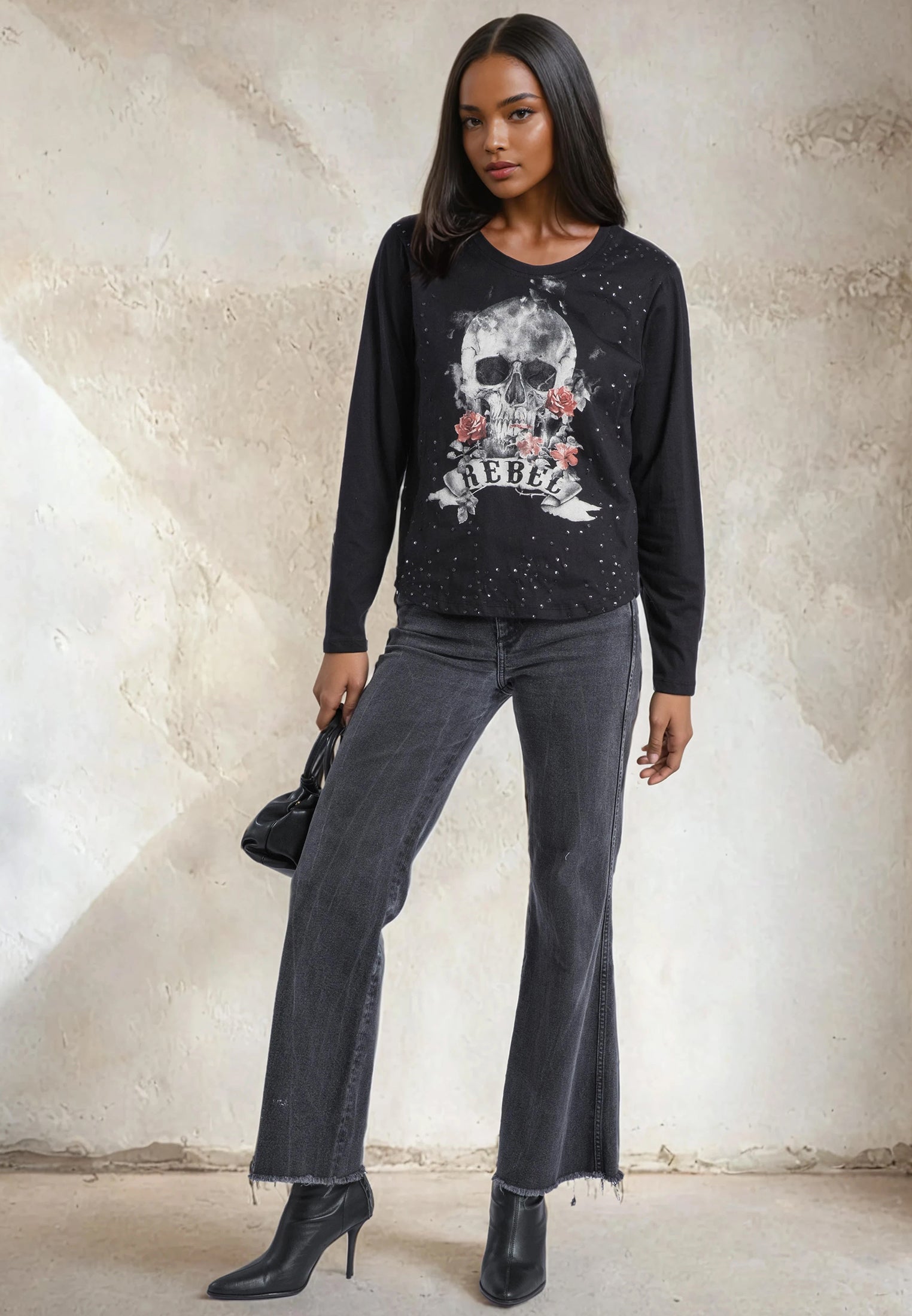REBEL SKULL T-SHIRT BLACK