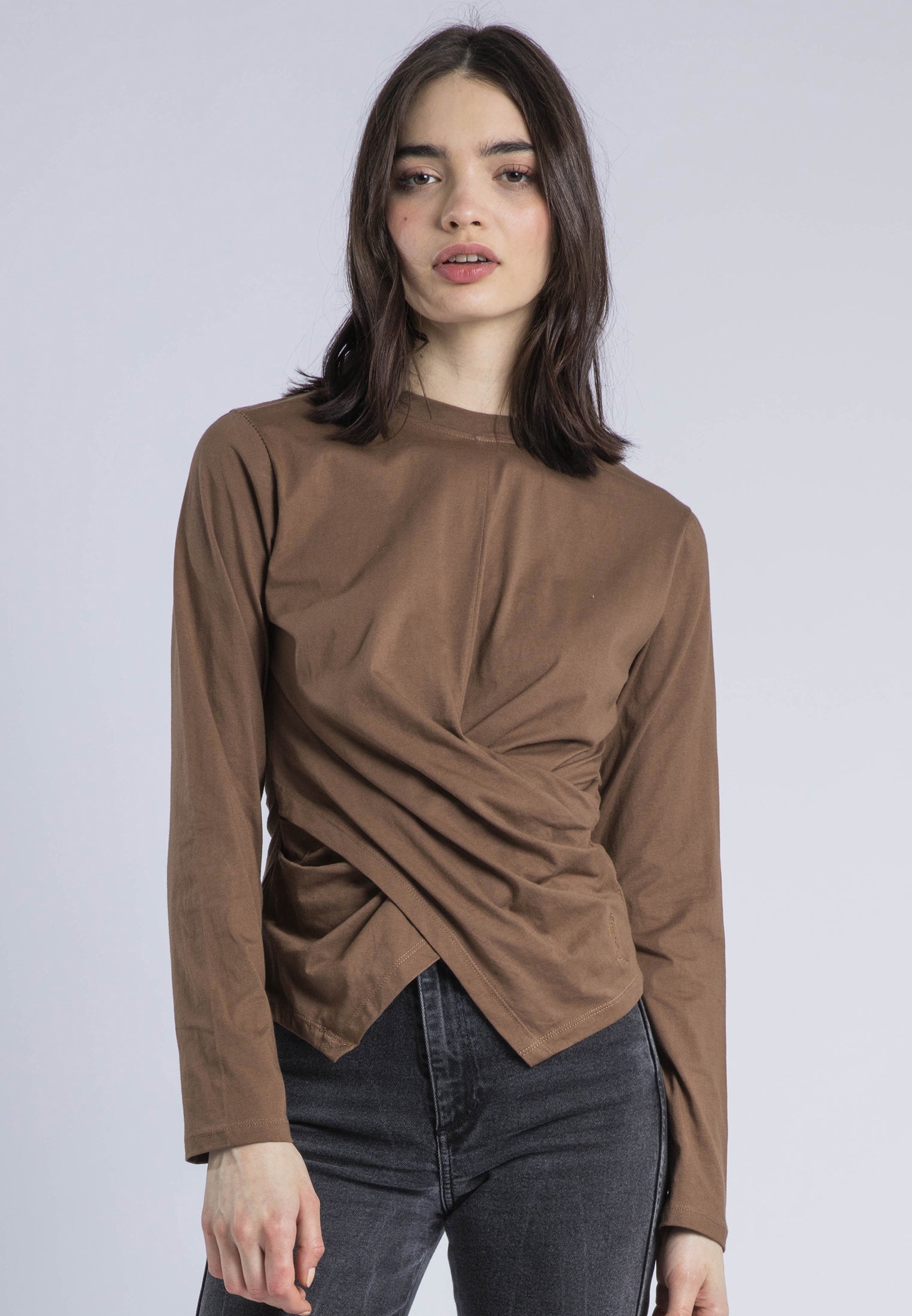 TIME TOP LS COCOA BROWN