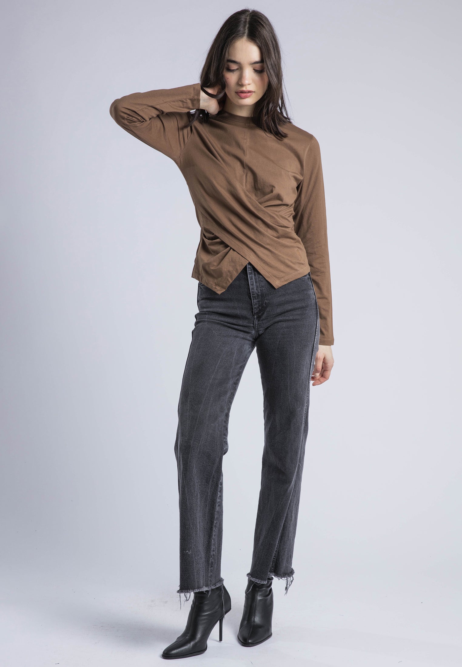 TIME TOP LS COCOA BROWN