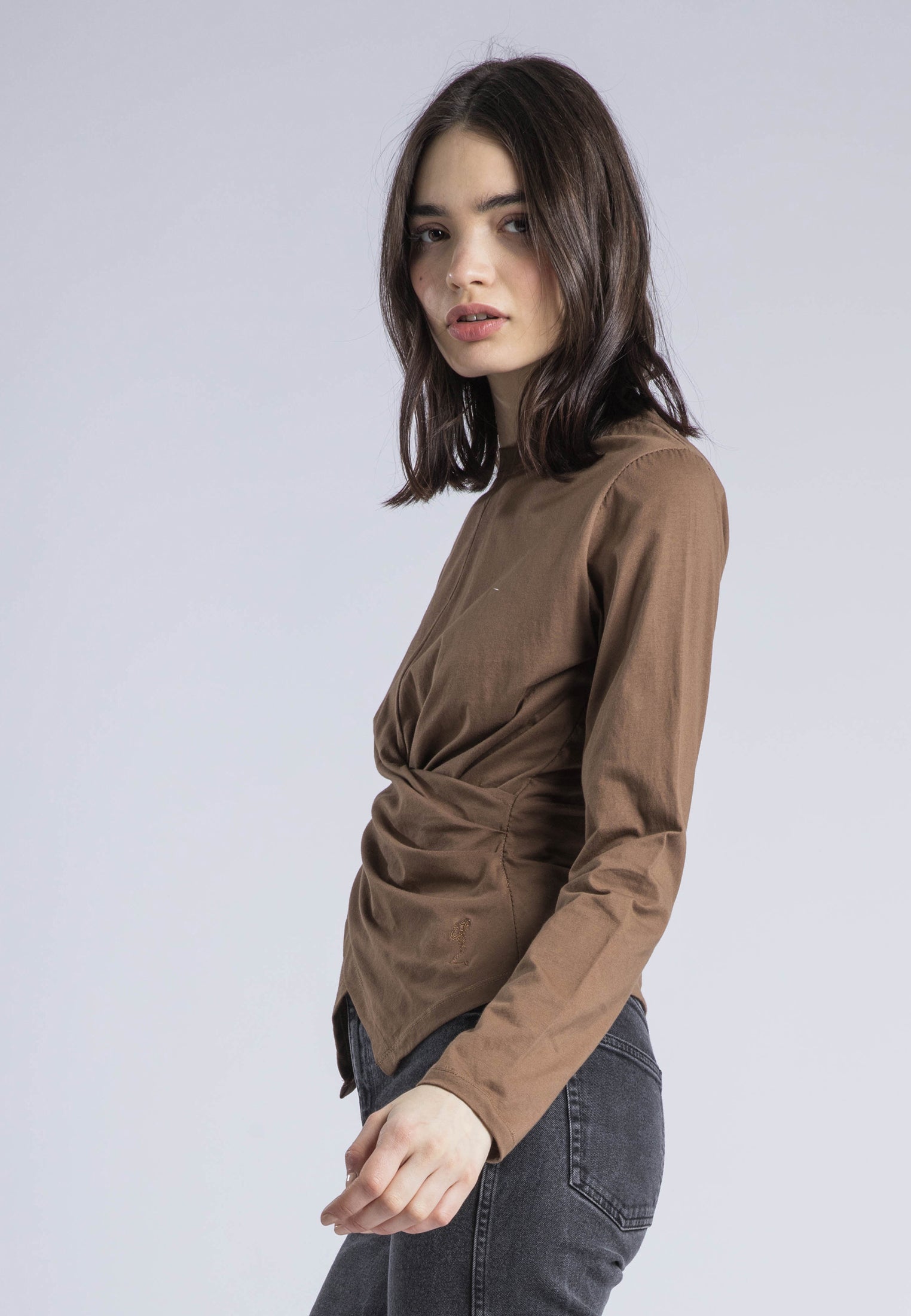 TIME TOP LS COCOA BROWN